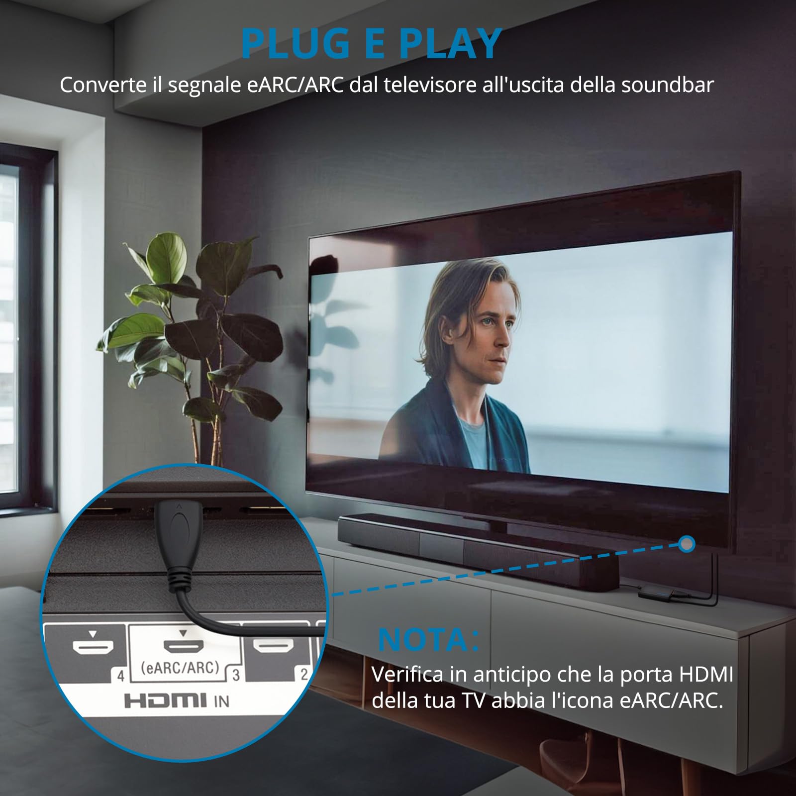 AUTOUTLET Convertitore SPDIF a 3,5 mm E eARC/ARC a Ottico