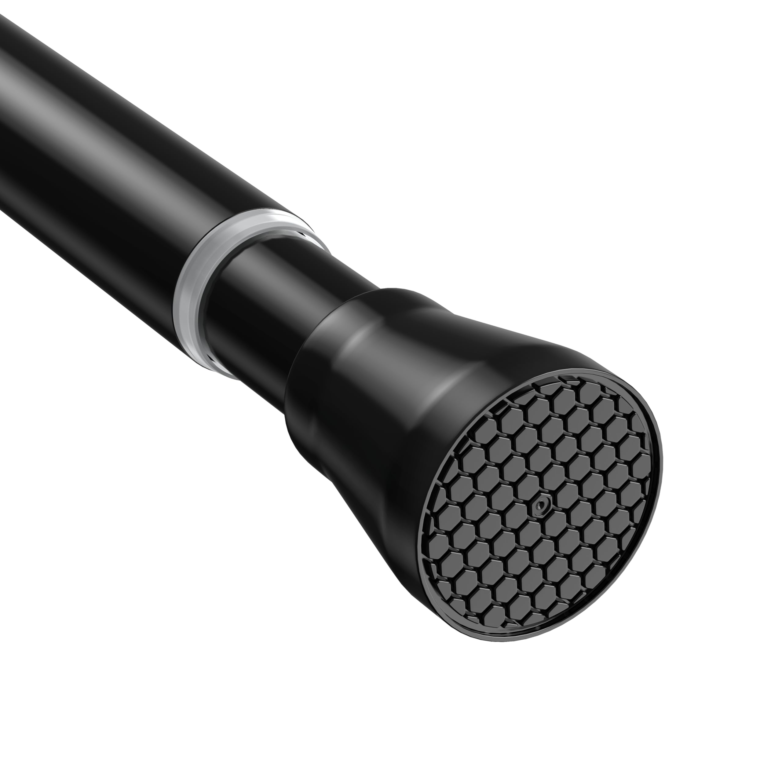 Fvonzn Tension Rods for Windows 28 to 48 Inch - Black Tension Curtain Rod | Spring Tension Rod, No Drill, Non Slip, Adjustable Curtain Rods