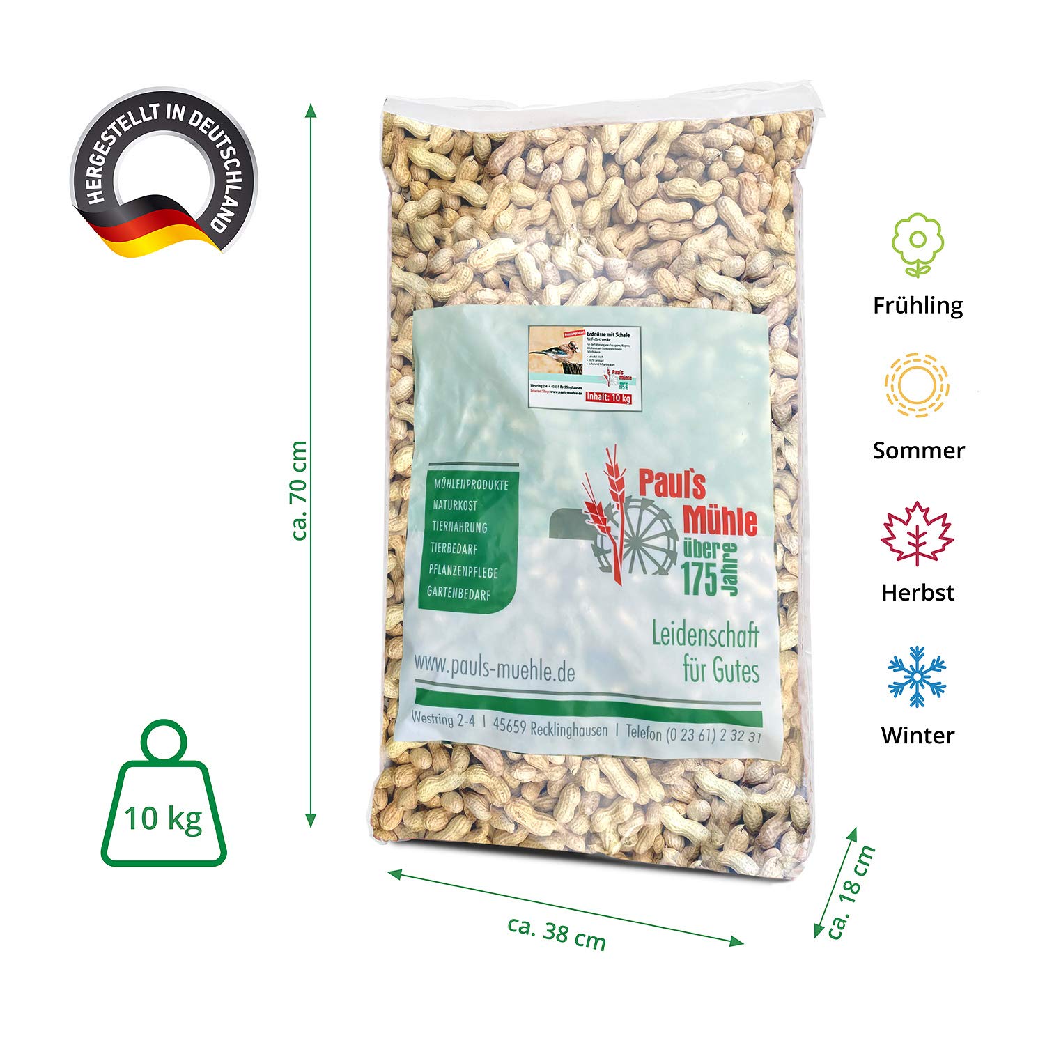 Paul´s Mühle Erdnüsse mit Schale für Futterzwecke 10 kg