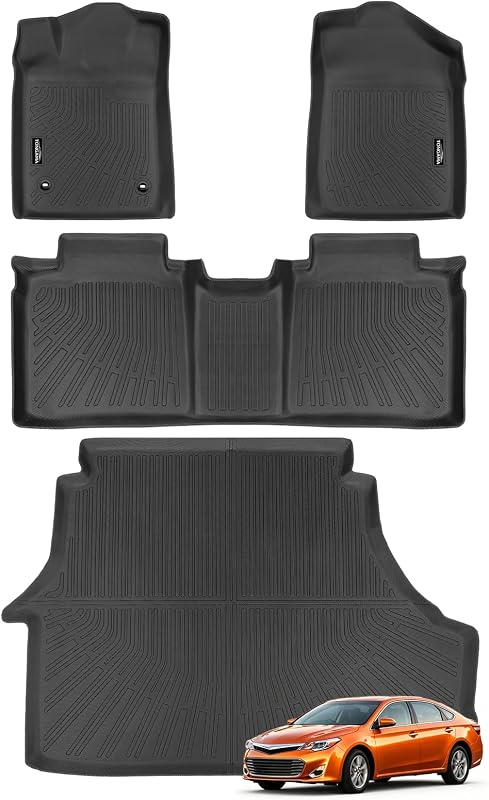 Kit de Tapetes Automotivos em TPE para Toyota Avalon 2006 a 2012, com Tapete de Porta-Malas, Preto