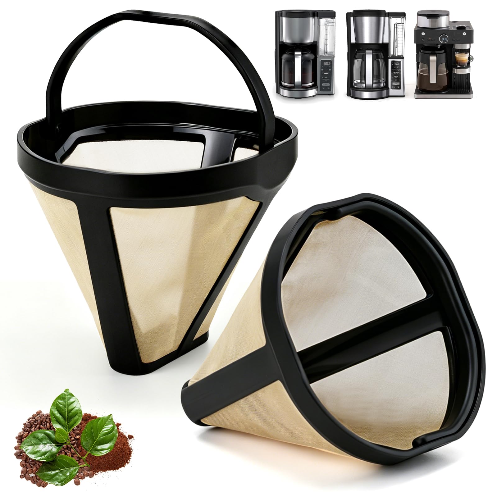 Photo 1 of 2 Pack Reusable Coffee Filter for Ninja Coffee Maker CE251 CE451 CFN601