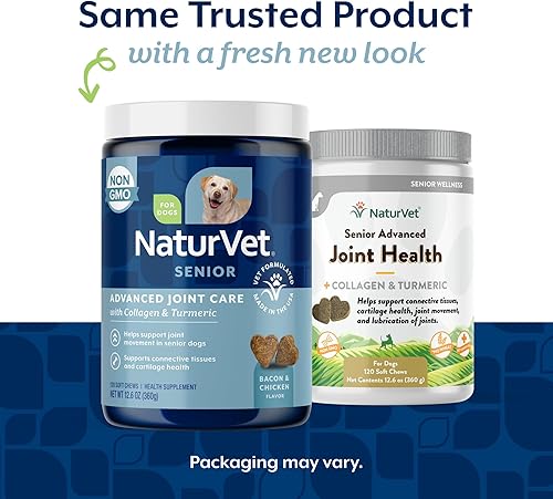 Miniatura 2 de NaturVet Suplemento avanzado para perros de salud articular senior, incluye glucosamina, MSM, condroitina, colágeno, ayuda a apoyar la función de