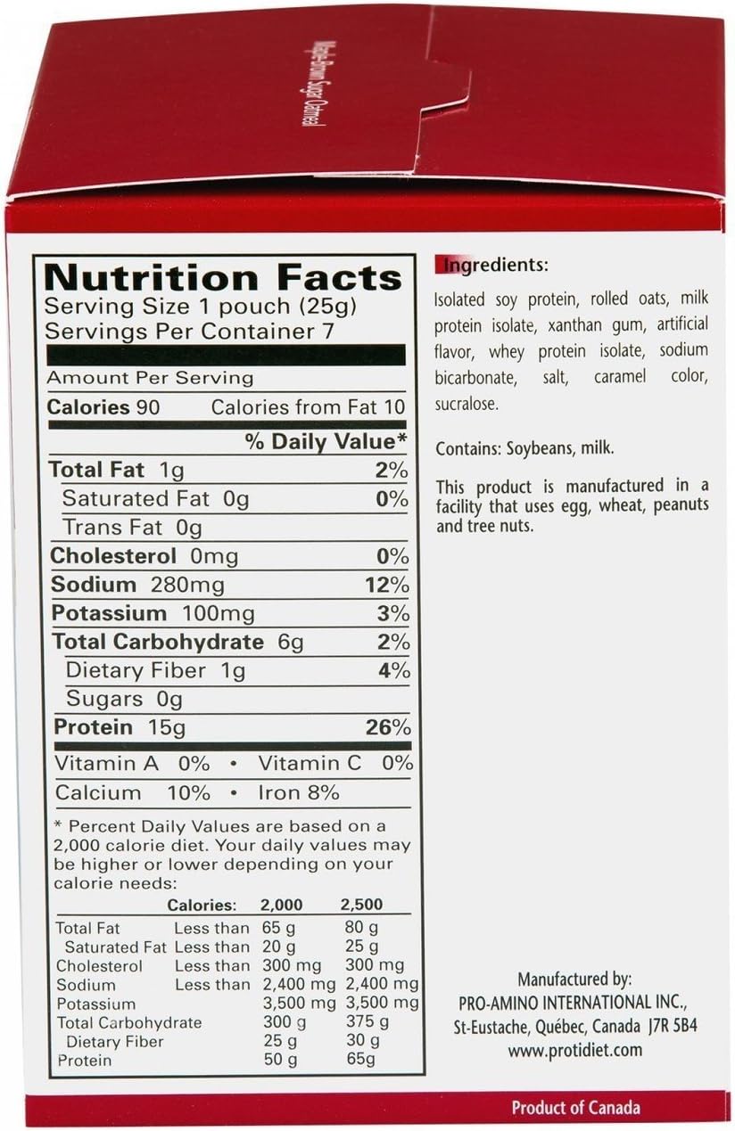 Protidiet - Maple-Brown Sugar Instant Oatmeal Mix, 7 pouches, 6.2 oz