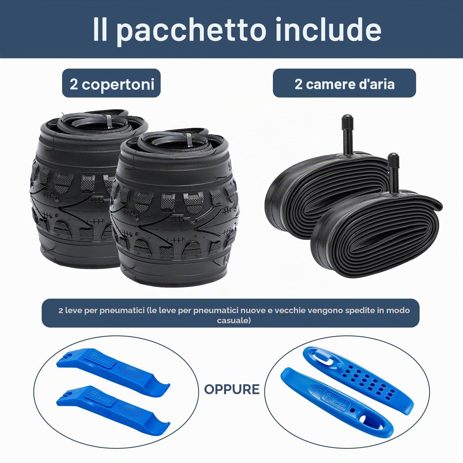 AK935 - Confezione da 2 pneumatici per bici da 24 pollici 24 x 1,75 (47-507) e 2 camere d'aria da 24 pollici 24 x 1,5/1,75 AV con valvola da 33 mm, compatibili con pneumatici e camere d'aria per bici