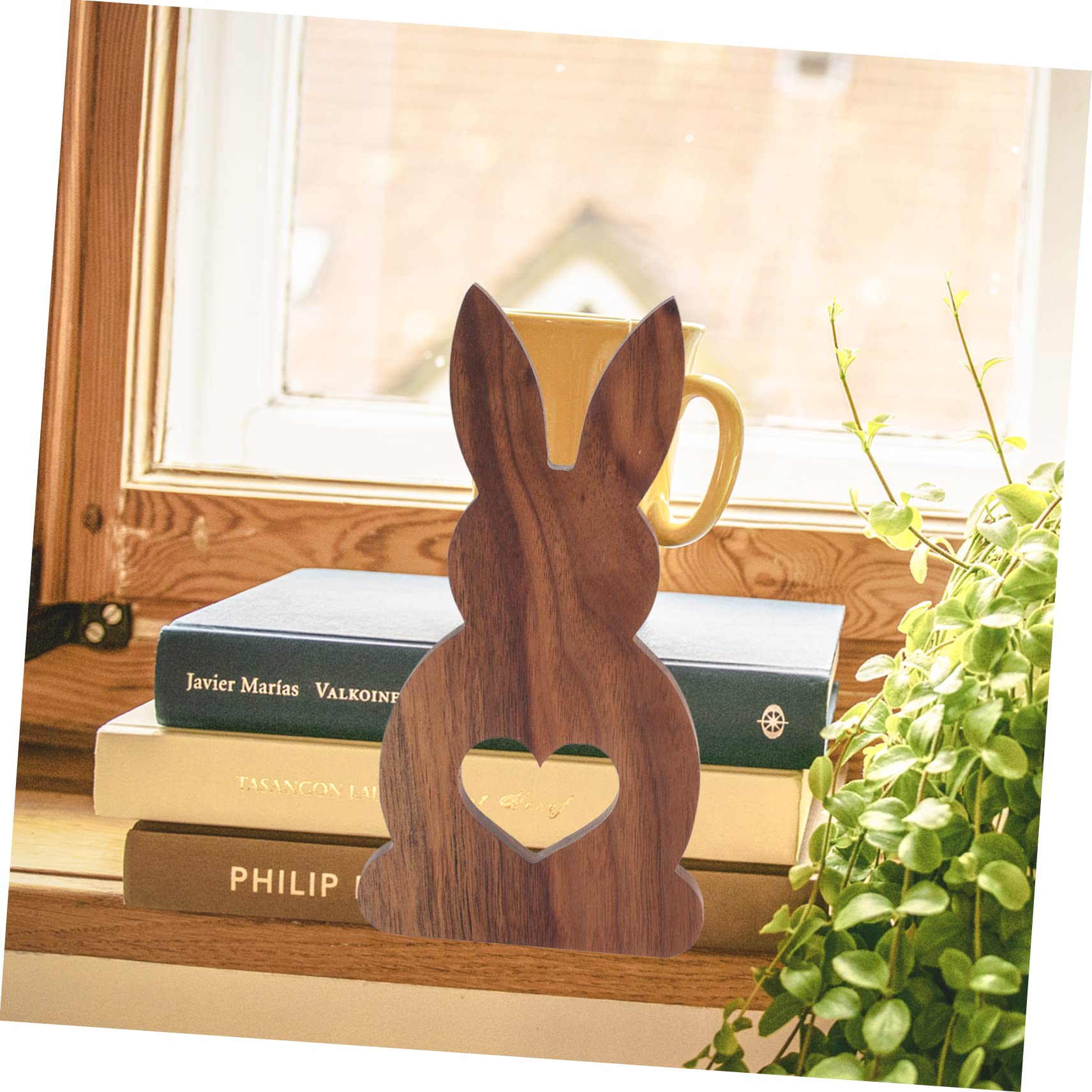 Cabilock Cute Rabbit Bookends Bunny Book Decor for Shelves Wooden Bookends for Shelf