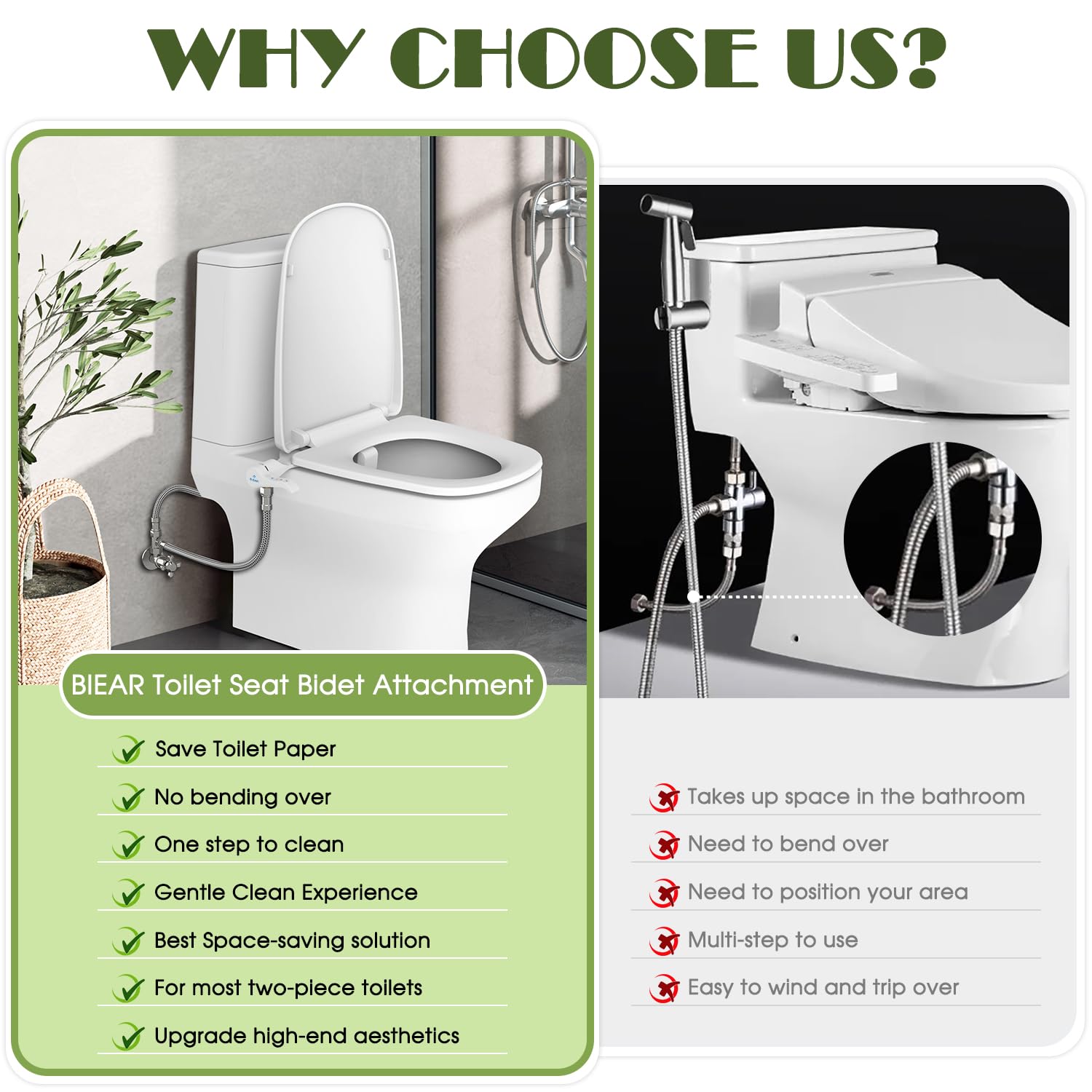 6mm Slim Bidet Bidet Attachment for Toilet Bidet Toilet Seat Sprayer Jet with Dual Nozzles Front Back Washing — view 5