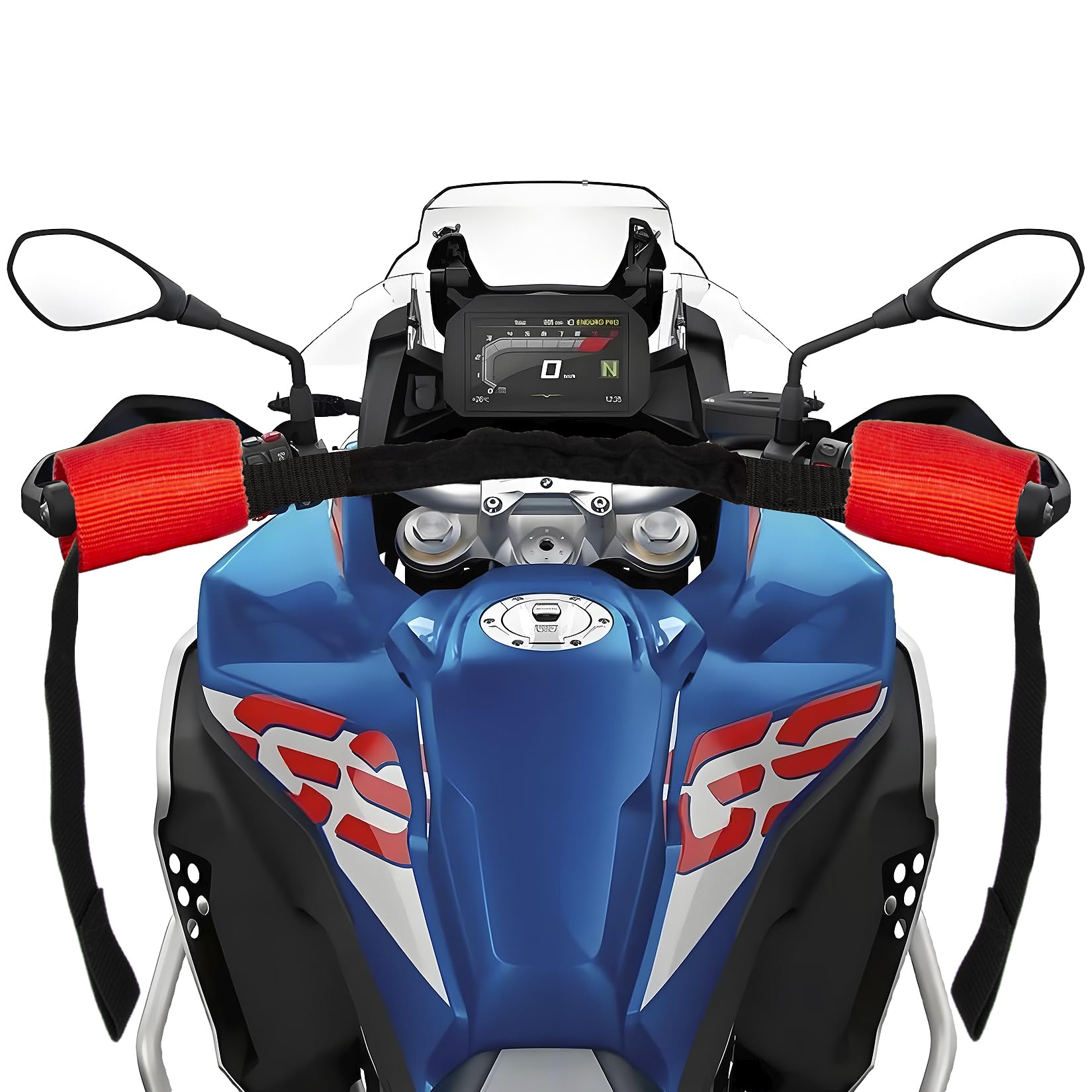 Universal Biker Bar Handlebar Strap - PSLER Bar-harness II Universal Loop Handle Bar Motorcycle Tie Down Straps handle belt for Motorcycle Handlebar Trailer, Dirt Bike, Dirt Bike, Red