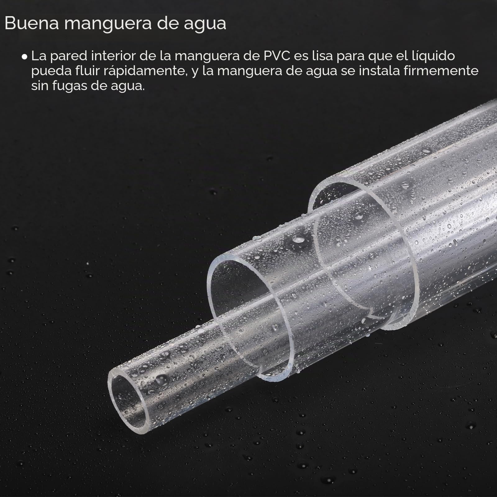 sourcing map - Manguera rígida de PVC transparente de 10,2 cm x 100 mm x 110 mm de diámetro exterior, resistente a los impactos para tuberías de agua, acuario, invernadero, jardín, color azul