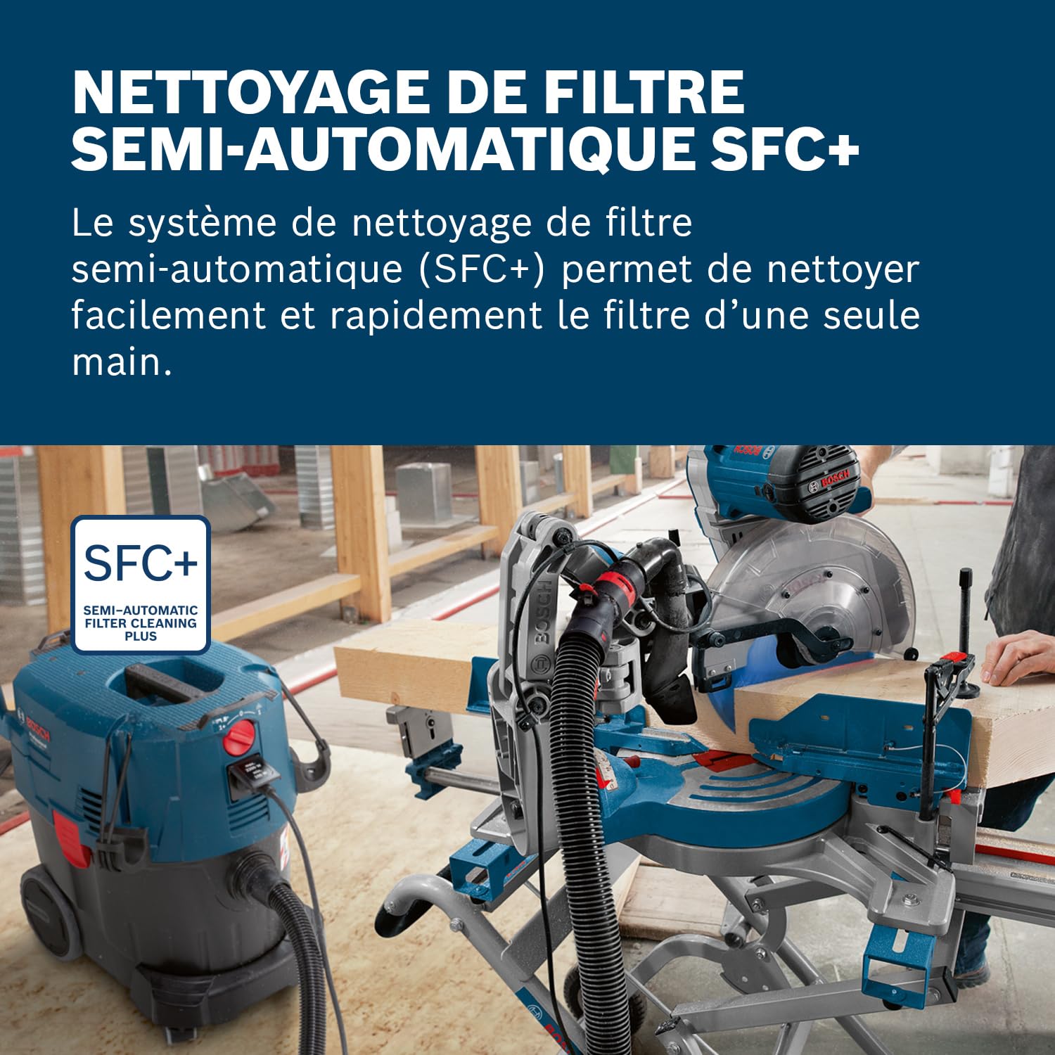 Bosch Professional aspirateur eau et poussière GAS 35 L SFC+ (puissance 1 200 W, volume de cuve 35 L, flexible de 3 m)