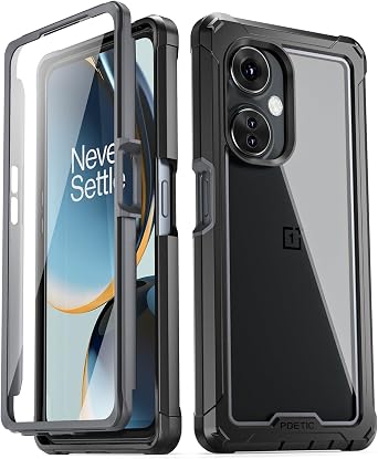 Poetic Guardian Case for OnePlus Nord N30 5G, [20FT Mil-Grade Drop Tested], Full Body Hybrid Shockproof Bumper Cover with Built-in Screen Protector, Black/Clear