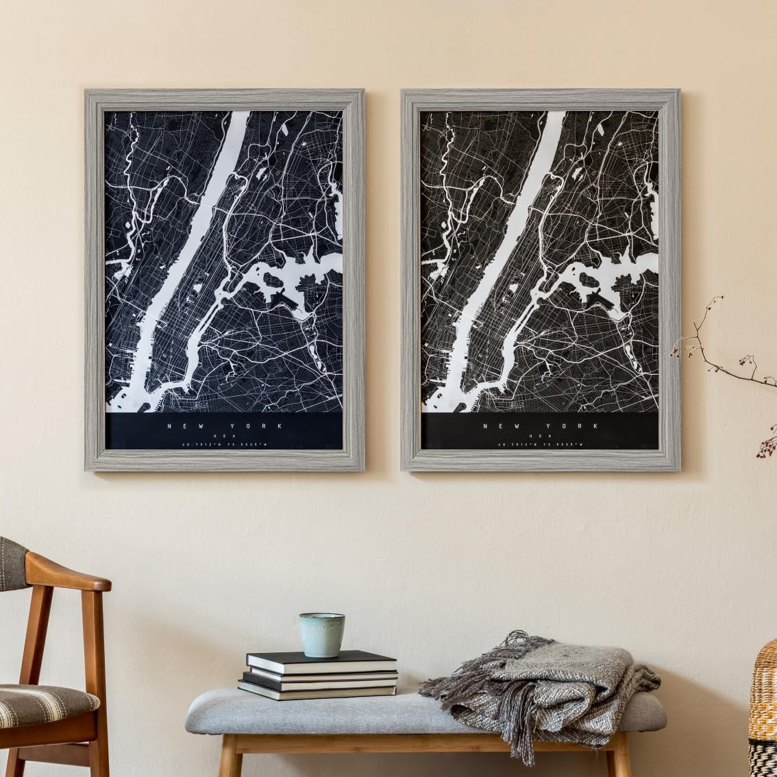 KTKDE Studio Gallery 18x24 Select Poster Frame Set of 5, Grey Wooded frame Display Poster, Posters & Art Prints for Artwork Wall Vertical or Horizontal Display best gift