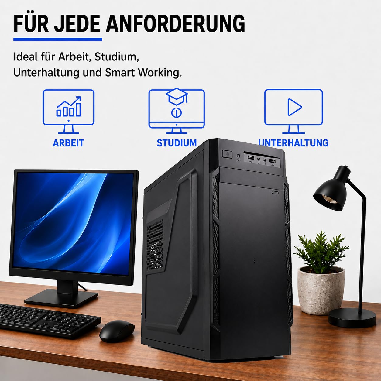 Desktop-PC • Intel Core i7-8700 • 16 GB RAM DDR4 • 512 GB SSD nvme • Windows 11 Pro • WiFi • Office 365 • sofort einsatzbereit • USB 3.0