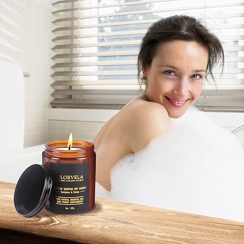 Miniatura 5 de Velas perfumadas para el hogar, velas perfumadas de regalo para mujeres, velas de soja en frascos de ámbar, 100 horas de tiempo de combustión, velas