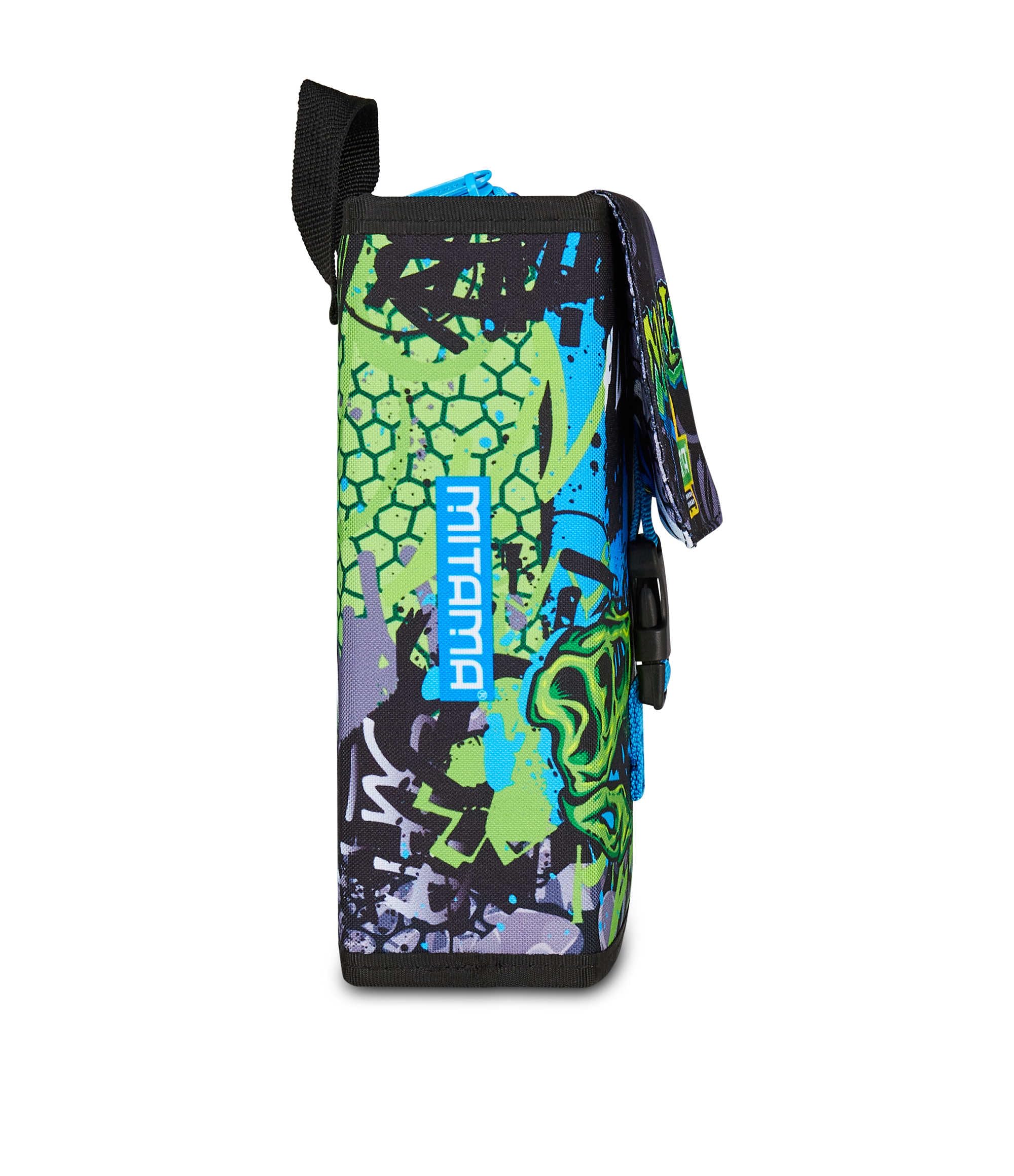 Mitama Astuccio Scuola 4 Zip, Nero, Portapenne Triplo Scomparto Completo Di Penne, Matite, Colori, Accessori Zaino, Scuola Elementare, Bambino
