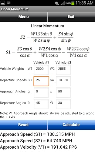 Accident Reconstruction Calculator