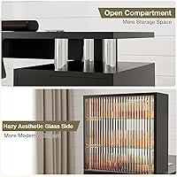 Vista 9 de Paddie Mesa de manicura para uñas con luz LED, estante de vidrio para puerta, escritorio de uñas con colector de polvo y cojín de muñeca, estación