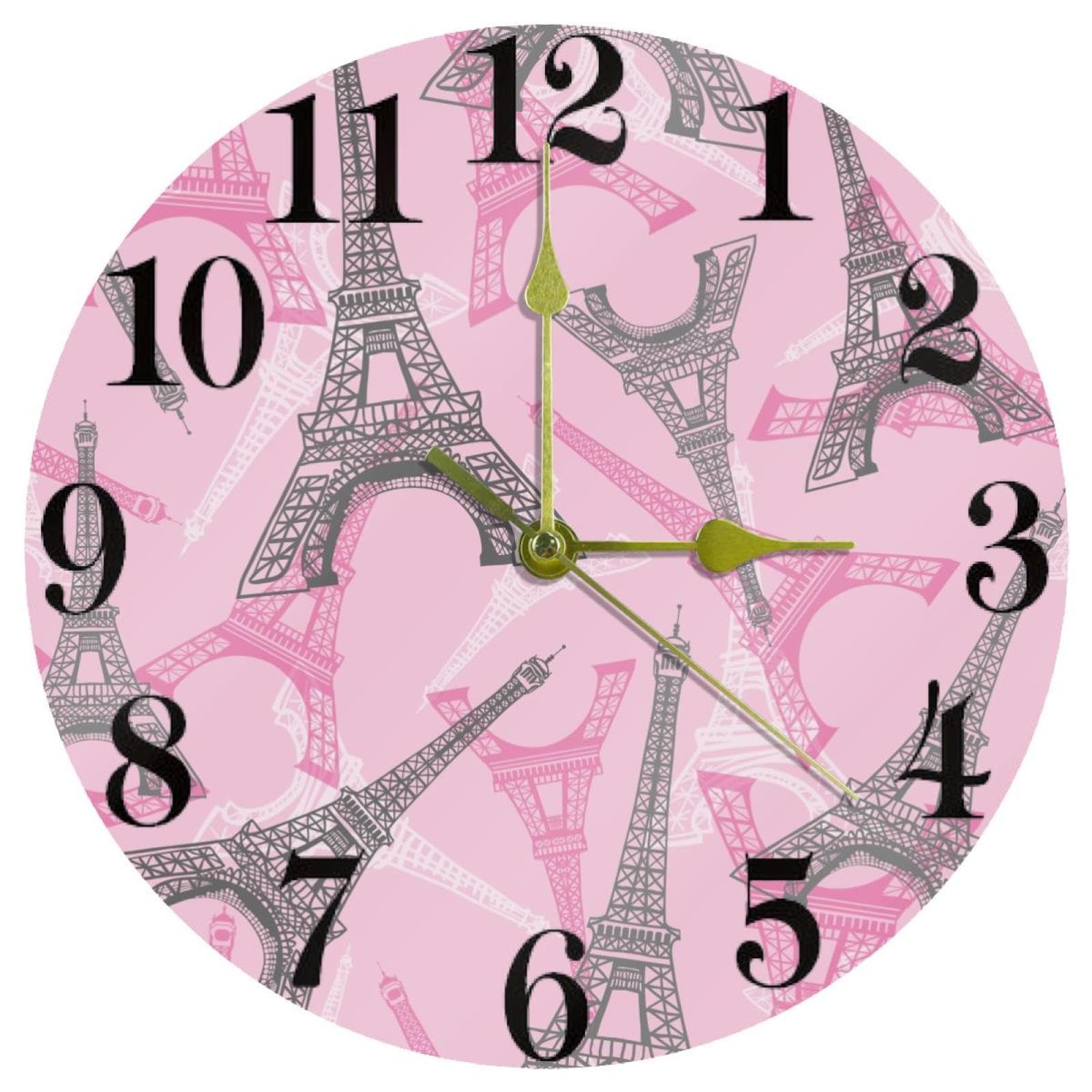 Horloge murale rose ronde et douce pour une atmosphère sereine dans la chambre