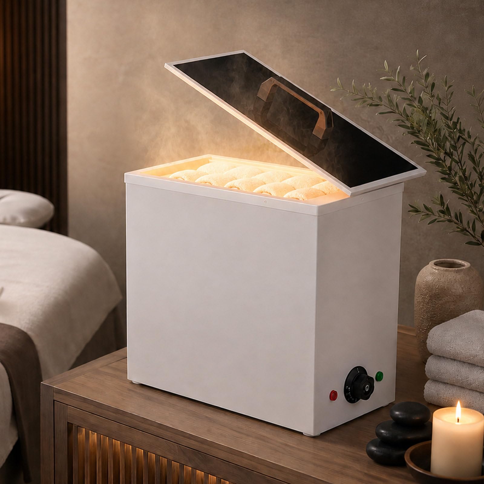Calentador de Toallas SPA 30-110°C con Estante Inoxidable para Salón White-20L