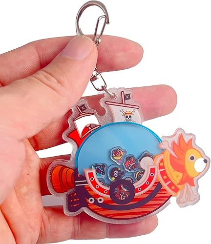 Llaveros de barco pirata de una pieza Thousand Sunny-Going Merry Acrylic Ship Llavero pequeño regalo para barco de una pieza coleccionable