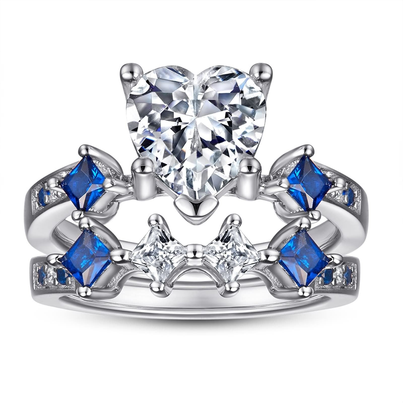 Ehering für Damen, Silberschmuck für Damen, rund, Sterlingsilber mit Zirkonia, zum Valentinstag