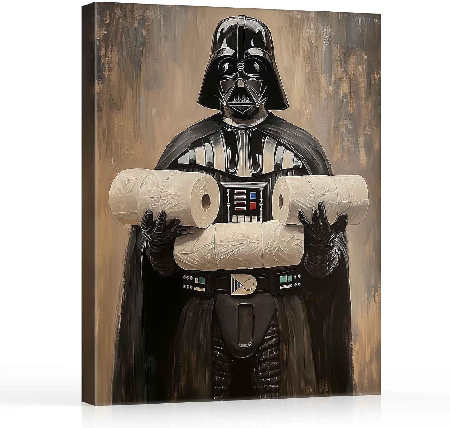 VYPEROCK Divertido arte de pared en lienzo de Darth Vader, decoración humorística de baño, póster vintage de ciencia ficción, obra de arte impresa