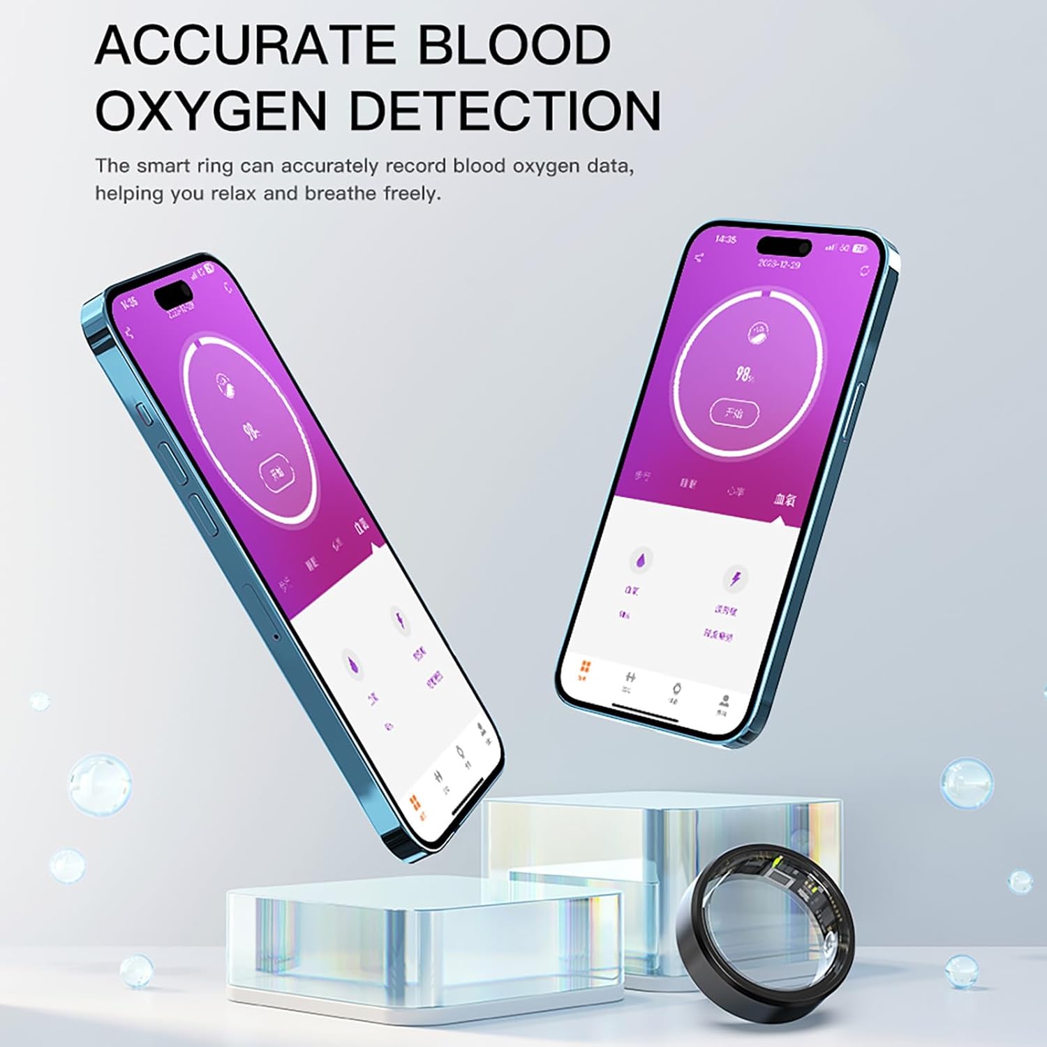 Smart Ring for Men Women Activity Health Tracker Heart Rate Monitor Sleep Pedometer Calorie Counter Ladies Fitness Smart Rings for Women White Black Ceramics Ring