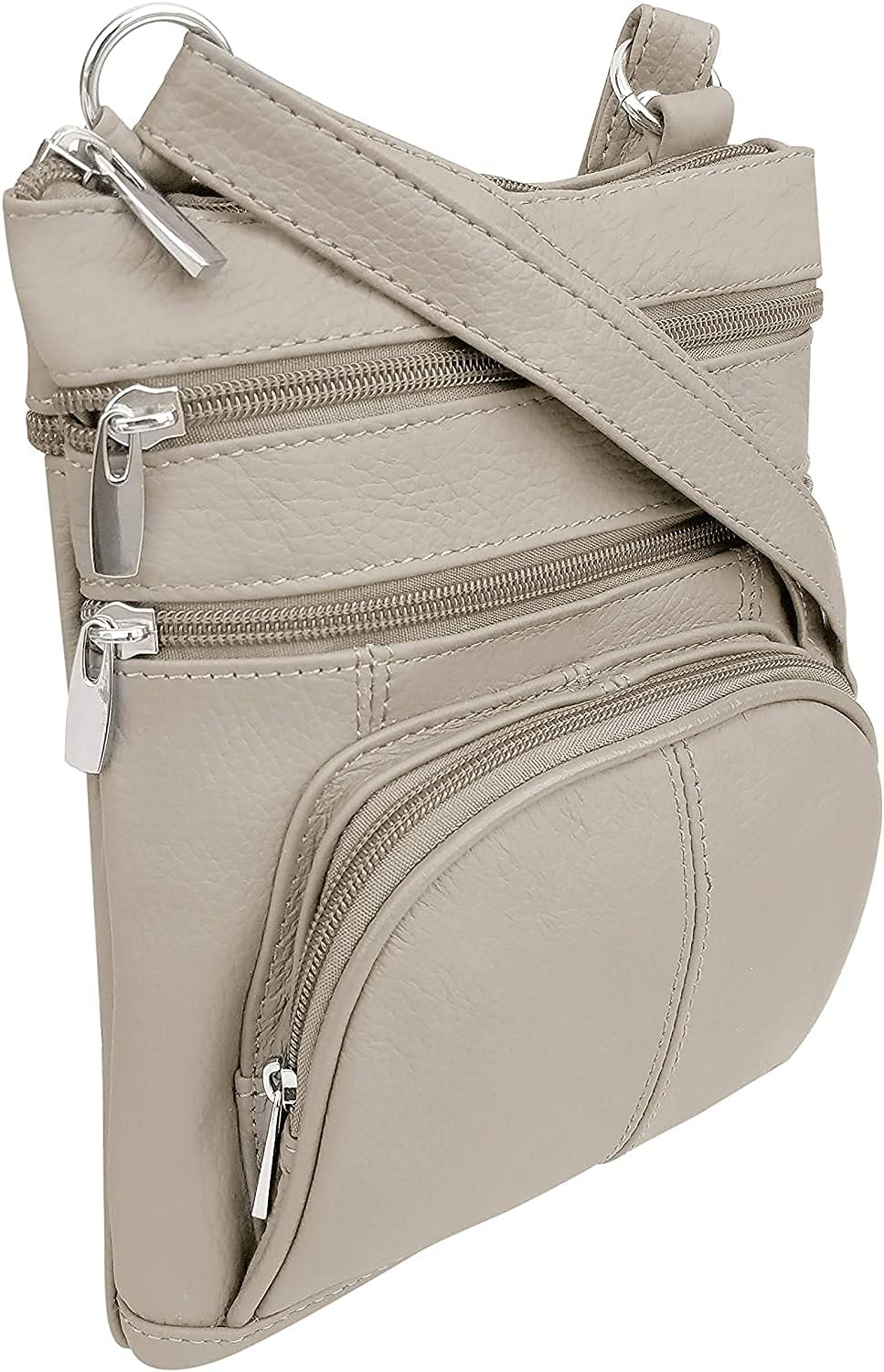 Roma Leathers Genuine X-Large Crossbody Purse, Multi-Pocket, Adjustable Strap, XL - Image 2