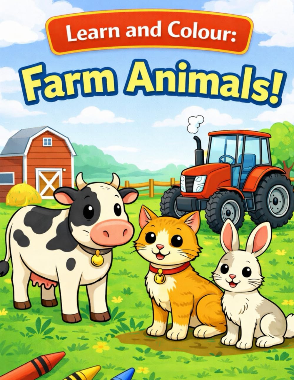 Learn and Colour: Farm Animals: Fun Learning & Coloring Book for Kids Ages 2–7