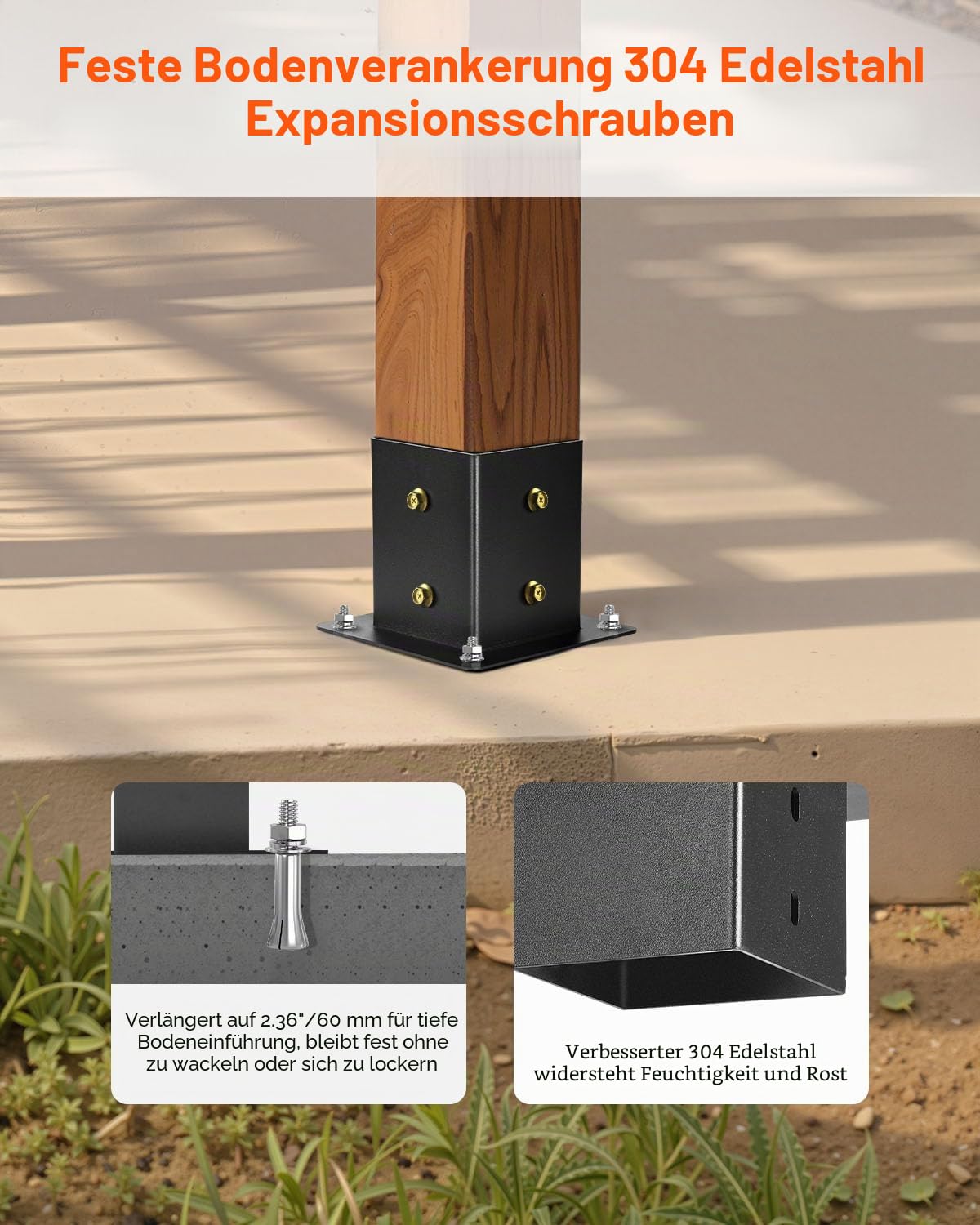 VEVOR Pfostenverbinder, Pfostennecke für Posten mit Innengröße von 92x92 mm, 3-Wege-/4-Wege-Pavillonhalterung mit Pfostensockeln & Firsthalterungen für Pergolen & Pavillons, 14-teilig