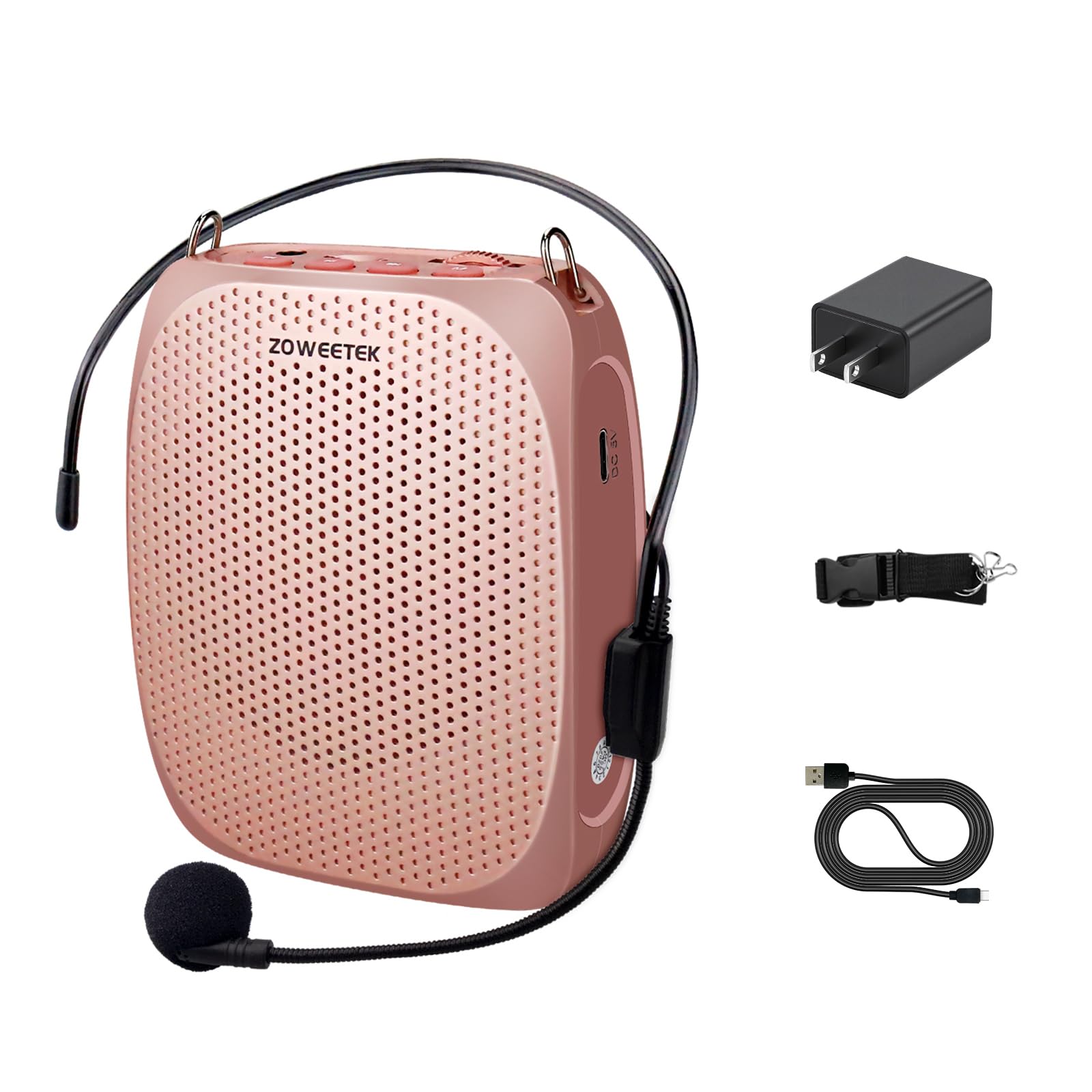 ZOWEETEK Voice Amplifier Microphone Headset for Teachers, Original Personal Voice Amplifier, Work of 12 hrs, Portable Speaker for Classroom, Speech, Tour Guide,Support MP3 Format Audio,Power Amplifier