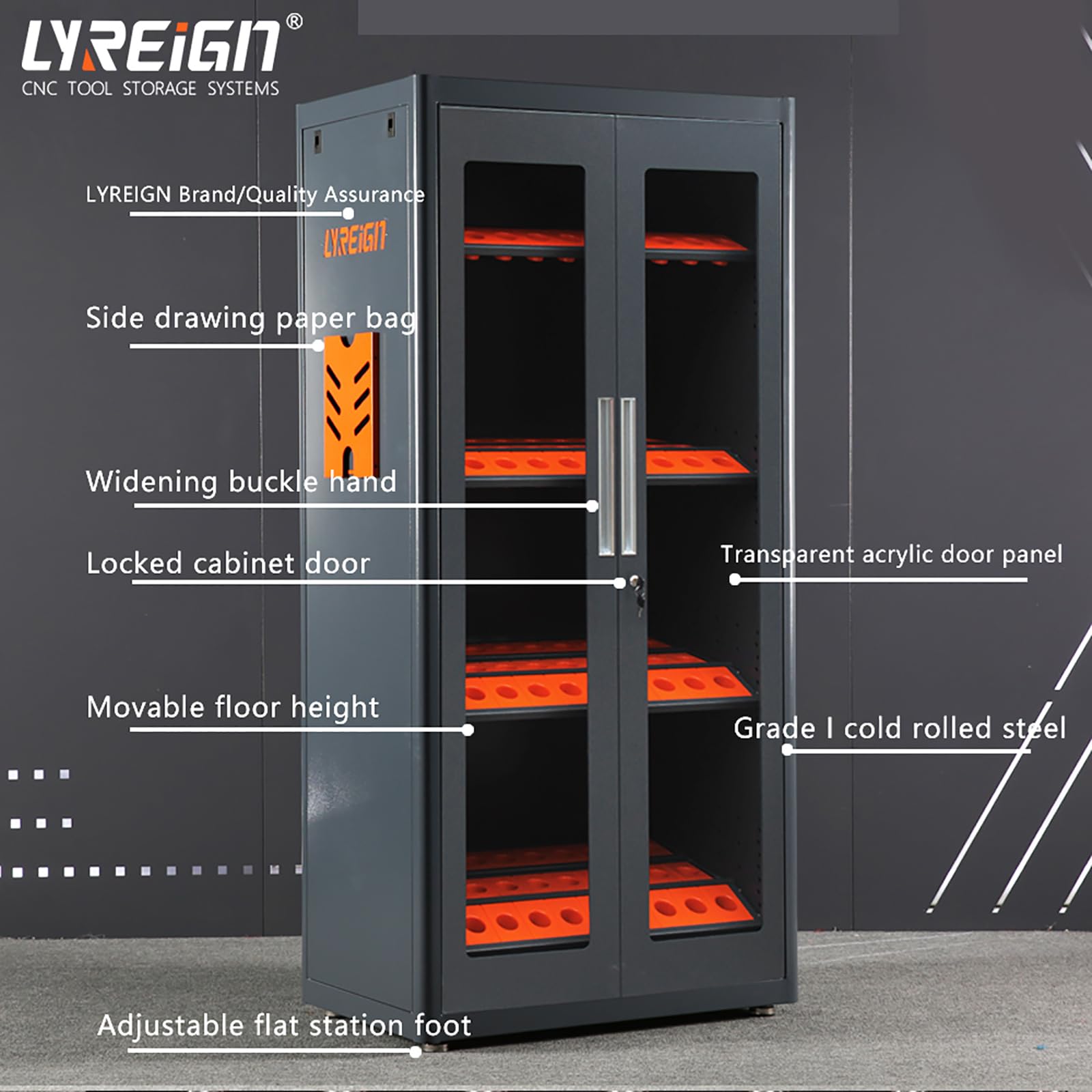 LUOCUT CNC Tool Storage, CNC Tool Rack, CNC Tool Storage System, Warehouse or Workshop use. Large Capacity Tool Cabinet CAT40-120CAP