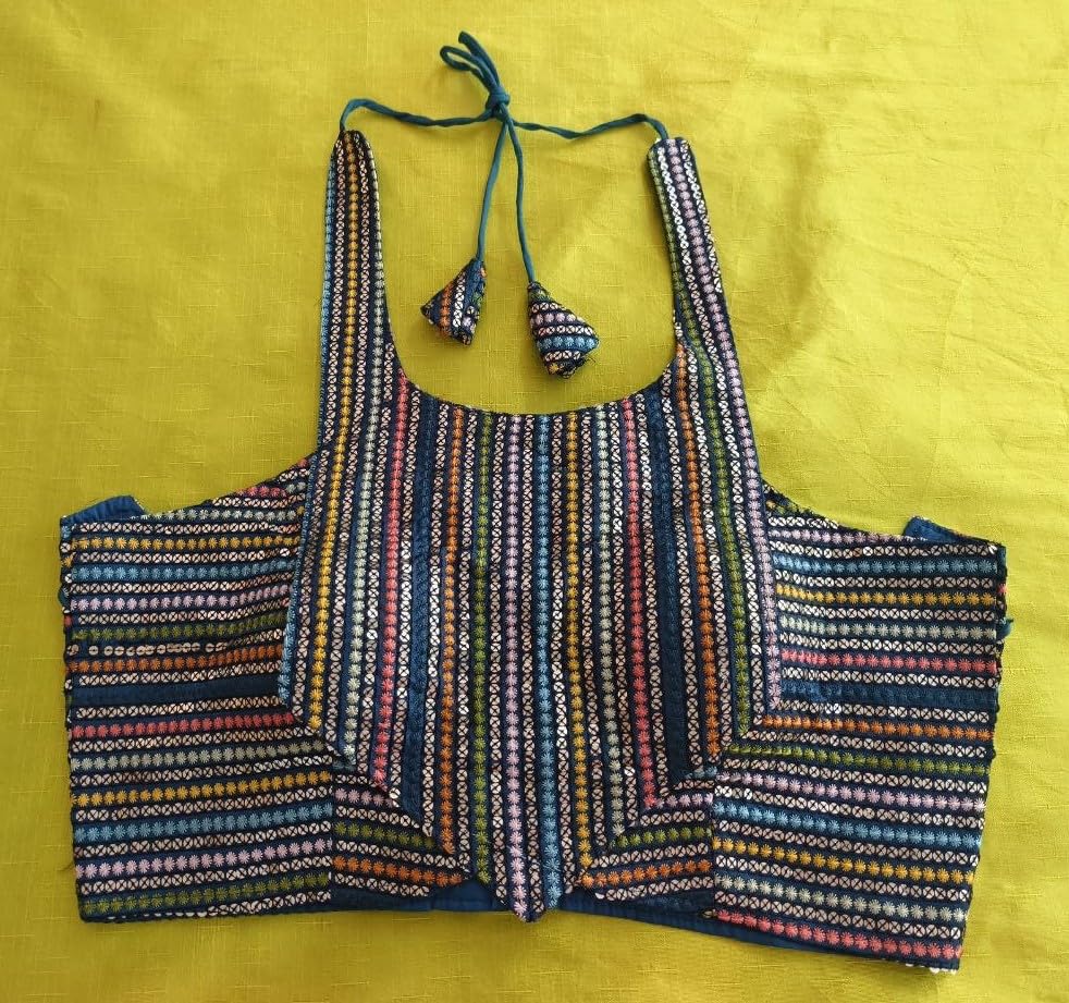 Vihu Fashion damen bluse mit pailletten stickerei neckholder ärmellos sari vorbereitet bluse damen fertig zum aufhängen bluse damen fertig zum tragen bluse damen bluse damen