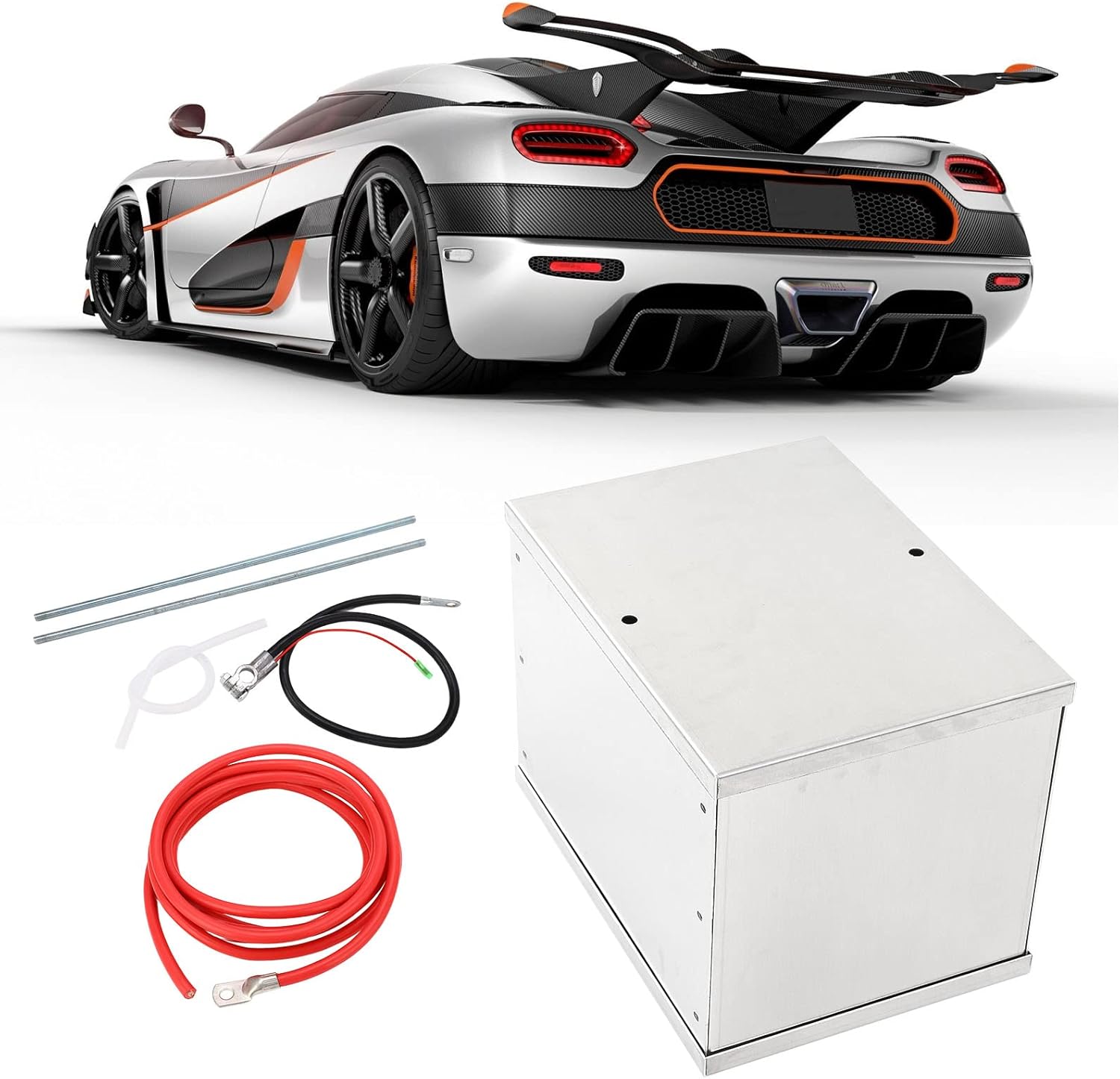 GOTOTOP Universal Battery Box Relocation Kit, Stainless Steel Heavy Duty Design for Improving Vehicle Stability and Balance in All Cars