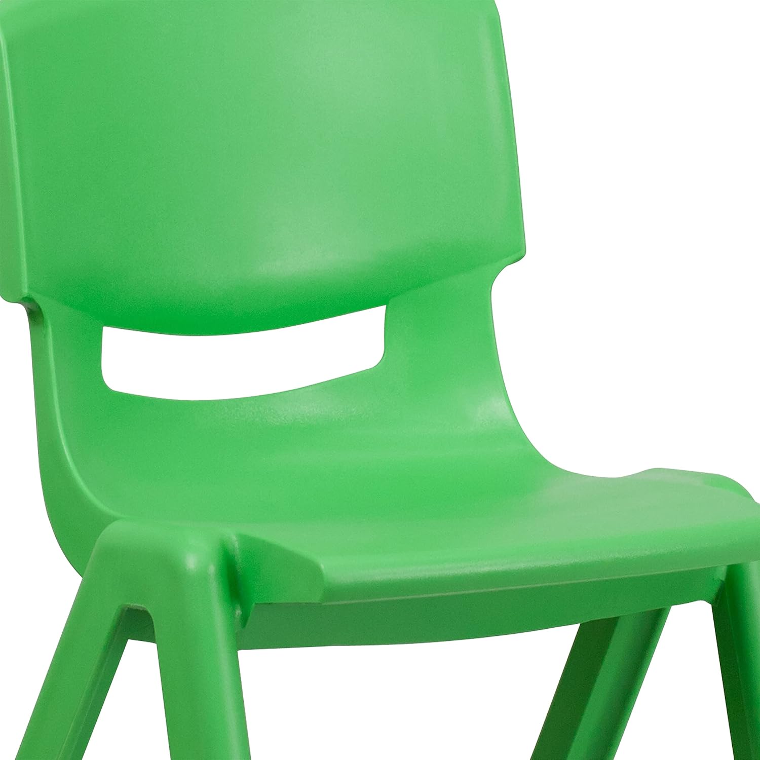 Flash Furniture Whitney 2 Pack Green Plastic Stackable School Chair with 15.5" Seat Height