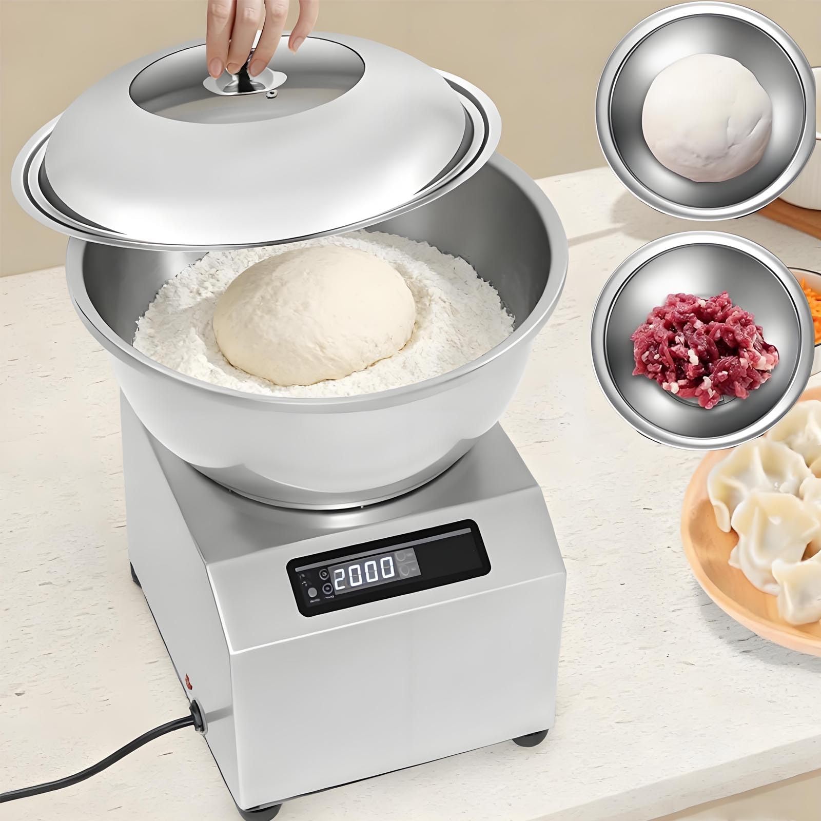 PéTrin éLectrique 8kg / 17,6lbs pour PâTe | 1800w Double Rotation | 1400tr/Min, Spirale, Minuterie Et Affichage NuméRique | IdéAl pour La Boulangerie, Pizza, Pain Et La PâTisserie