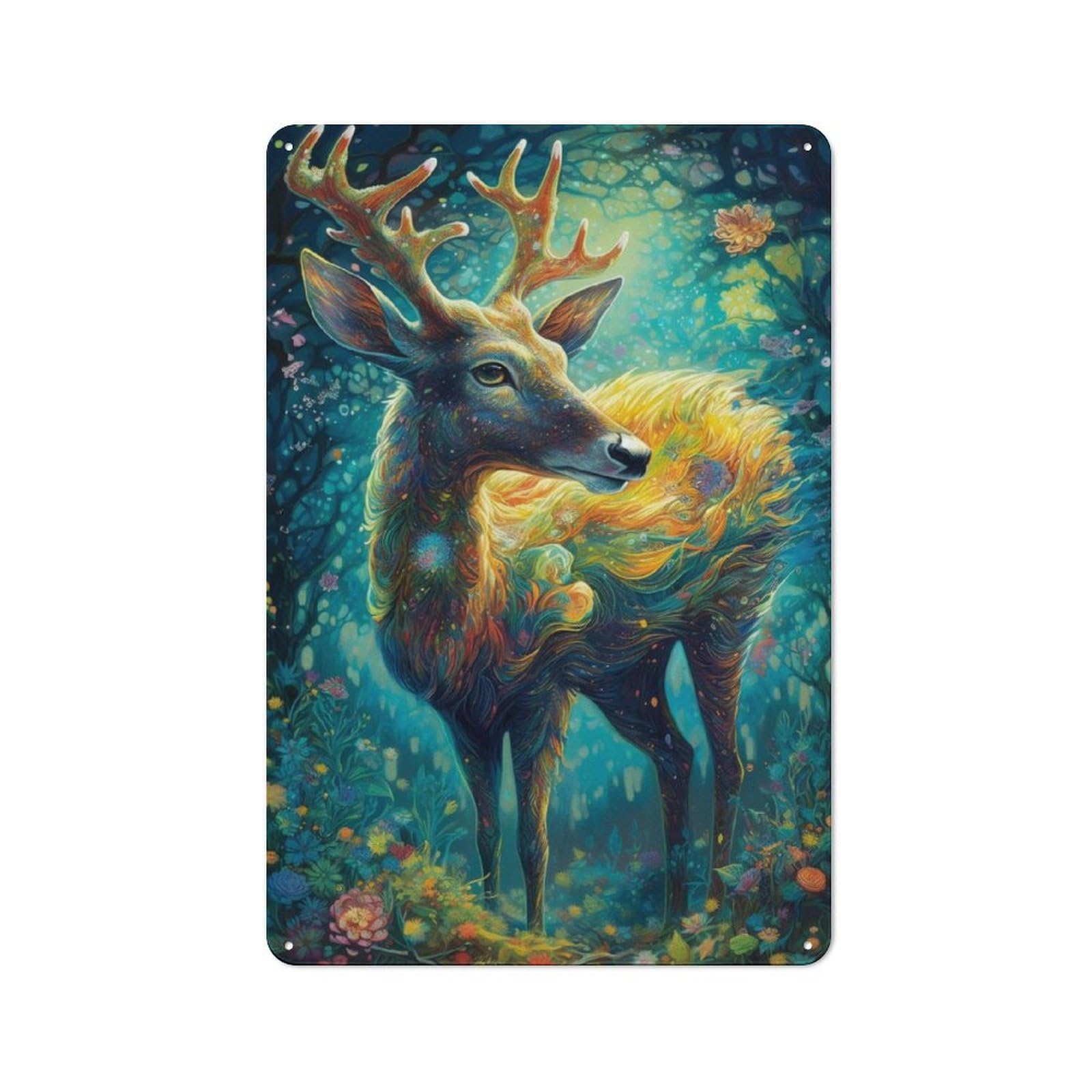 Junmoney Deer Vintage Tin Sign 30X20cm For Dining Room Or Kitchen, Suited To Dining Room Decor Fans