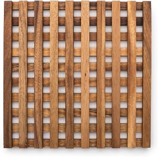 Ironwood Gourmet Venetian Acacia Wood Trivet - 10x10 Inch Heat-Resistant Countertop Protector