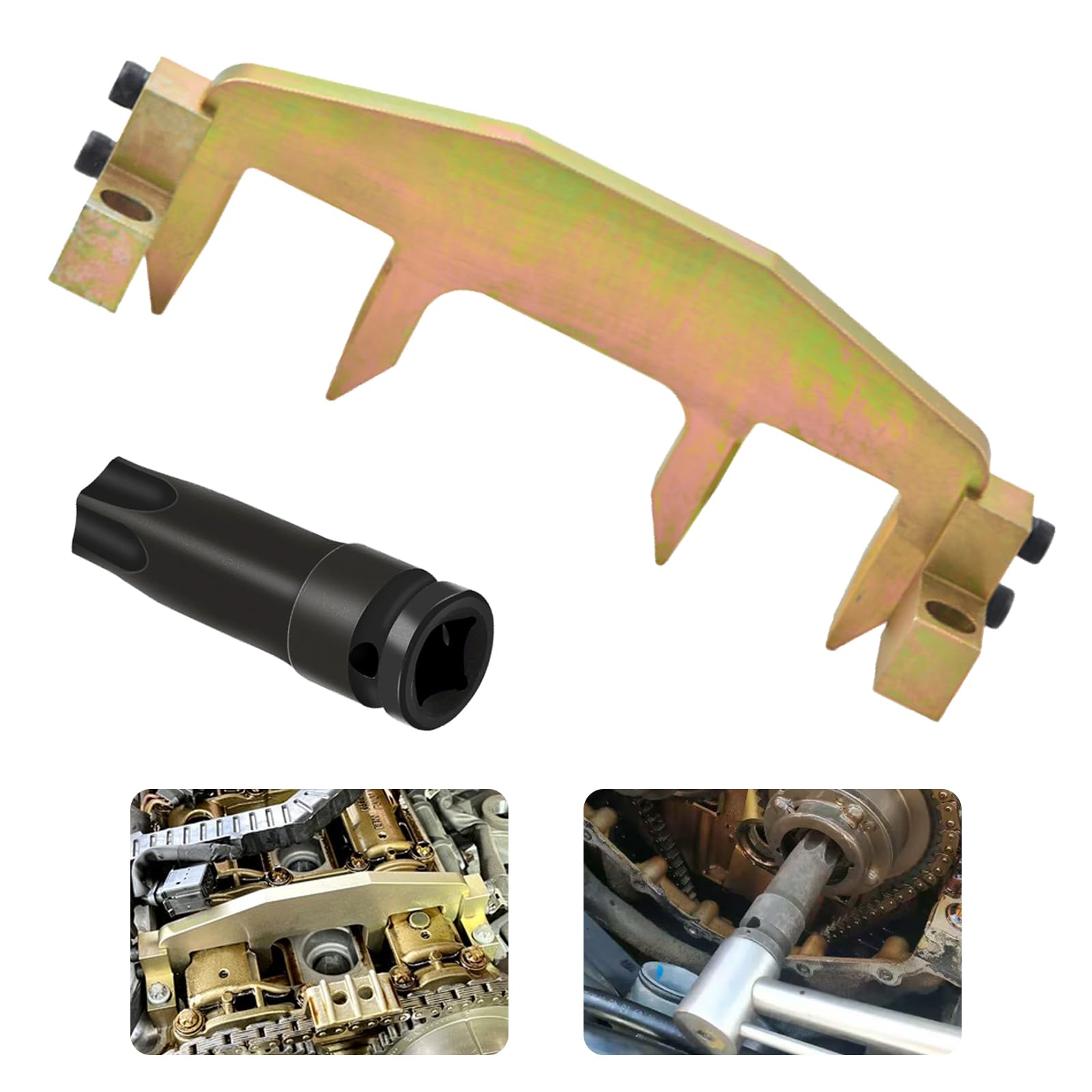 MRCARTOOL M271 Steuerkettenwerkzeug Nockenwellen-Einstellwerkzeug 271589014000 Nockenwellen-Haltewerkzeug mit T100-Hülse Ersatz für M271 C200 C180 E260