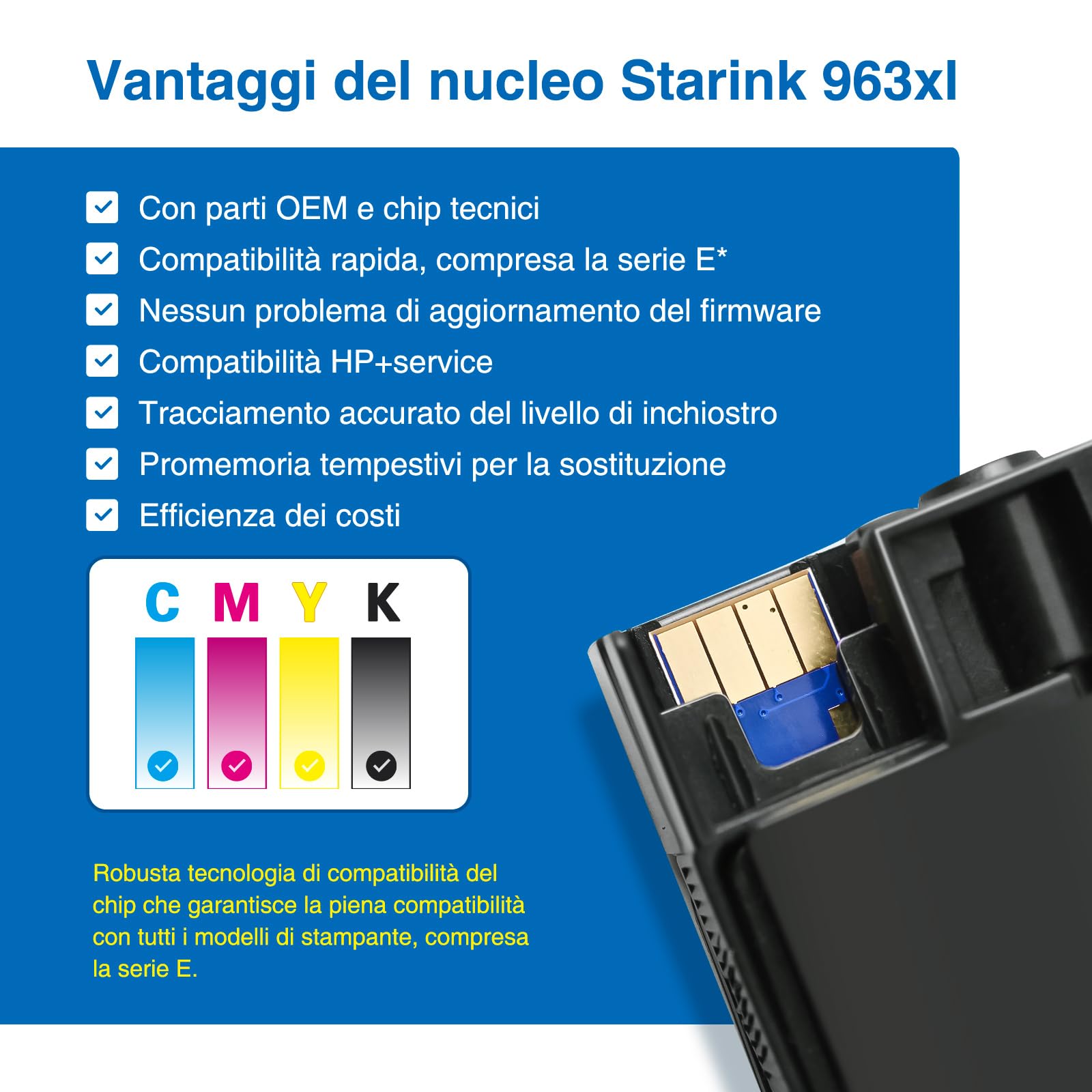 starink 963XL Confezione da 4 Compatibili per Cartucce HP 963 XL Multipack per Officejet Pro 9012e 9010 9010e 9012 9014e 9020 9020e 9022 9022e 9025e 9015e 9016e 9019,Nero, Ciano, Giallo Magenta