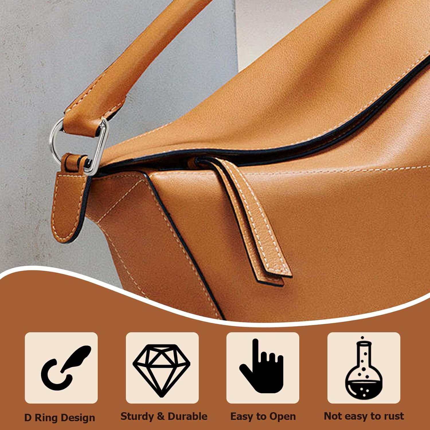 Metal Spring D Rings Keychain - Image 7