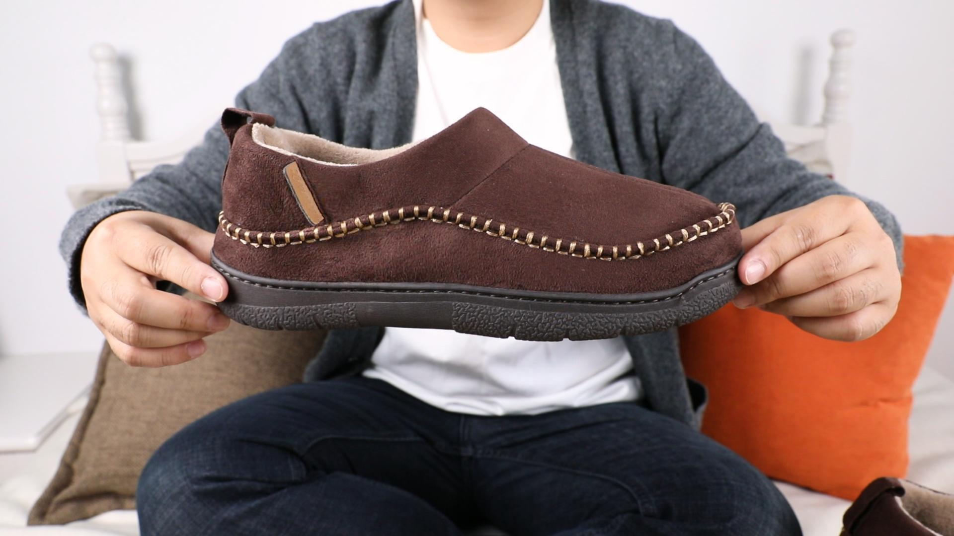 Amazon.com | Zizor Men's Moccasin Fuzzy Slippers，Warm Winter Wide