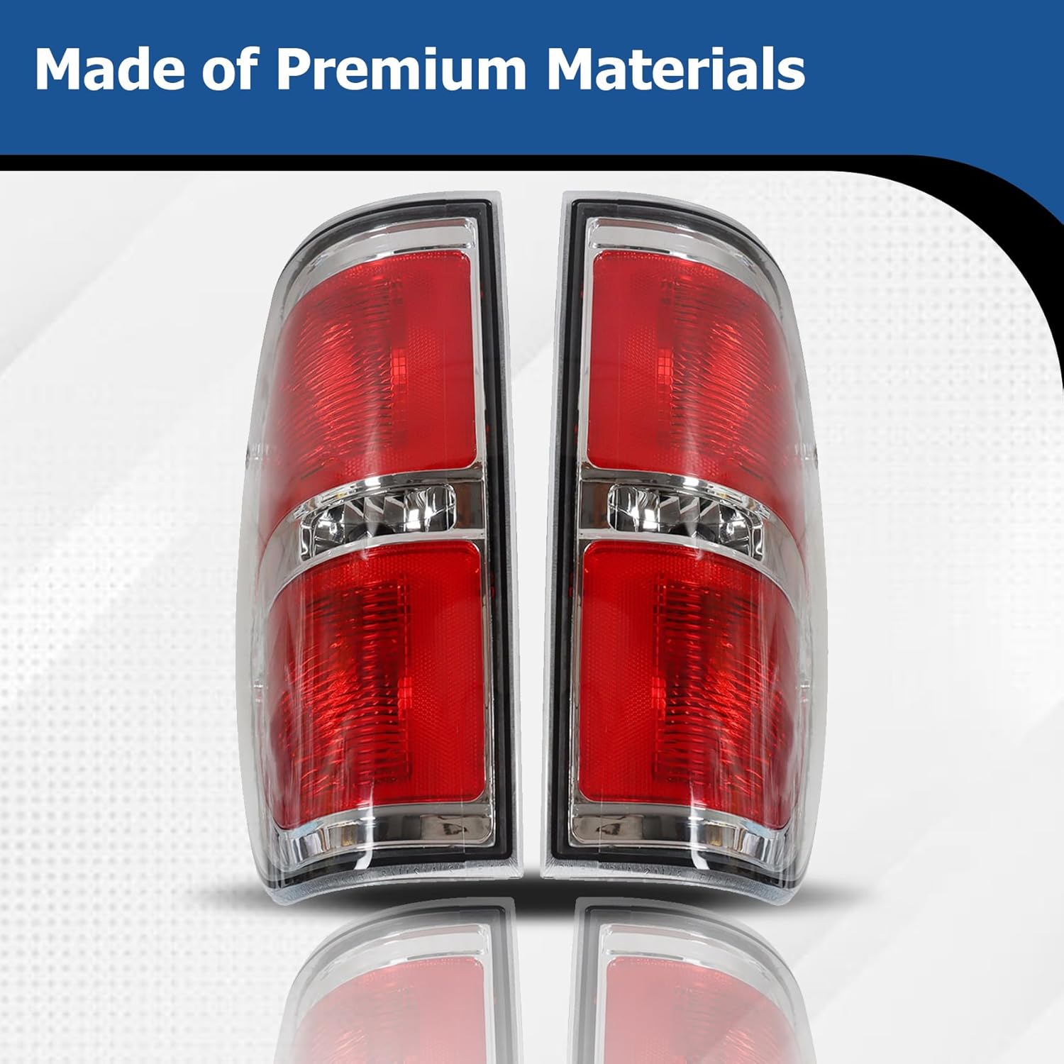 WFLNHB Set of 2 Passenger and Driver Side Tail Lights Replacement for F150 2009-2014 Rear Brake Lamps Left & Right Side Red Lens Chrome Housing FO2818148 FO2819148