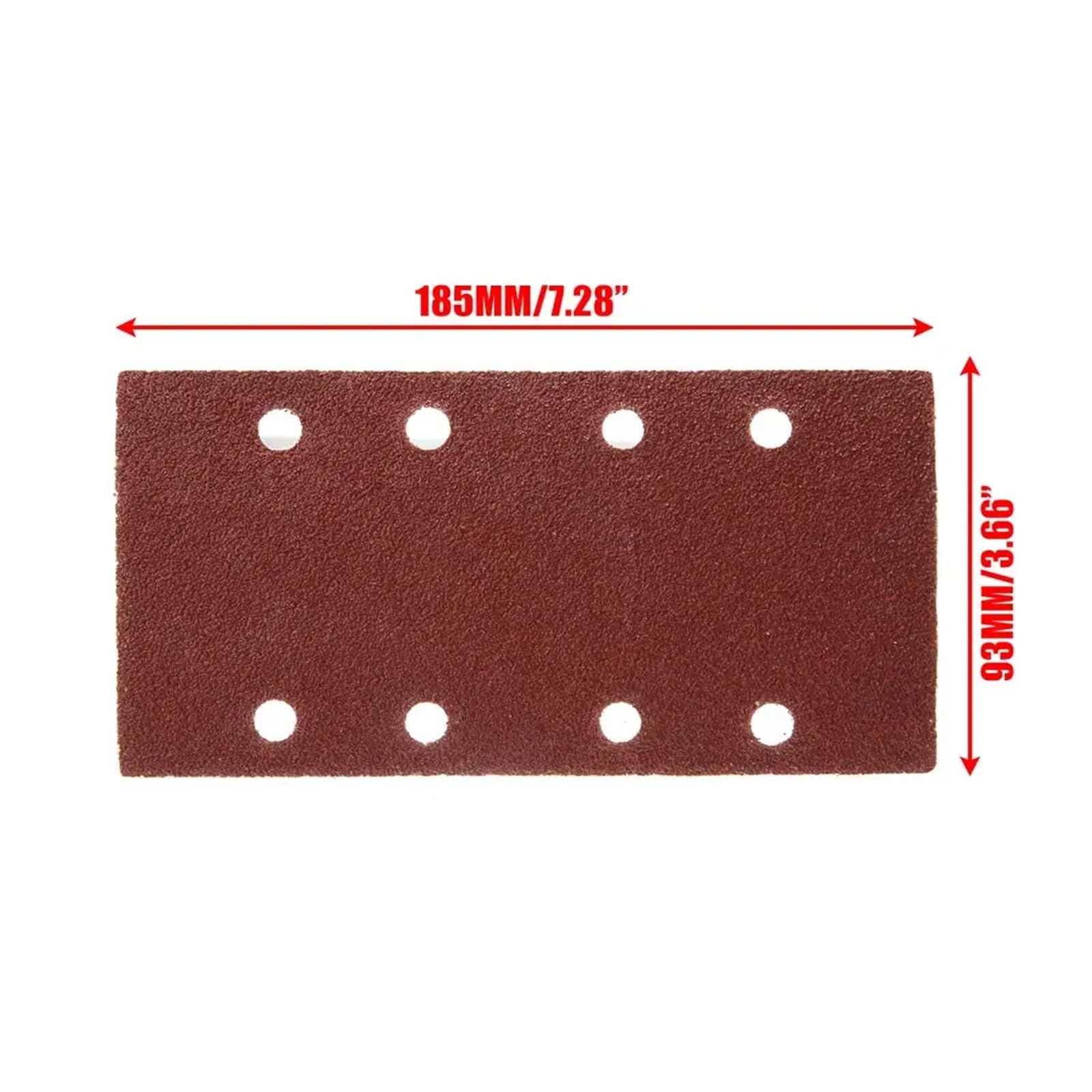 Carta Vetrata Confezione da 50 fogli abrasivi quadrati da 93 * 185 mm, grana 40-180, con gancio e passante, in ossido di alluminio, for levigatrice orbitale palmare e lucidatura(40)