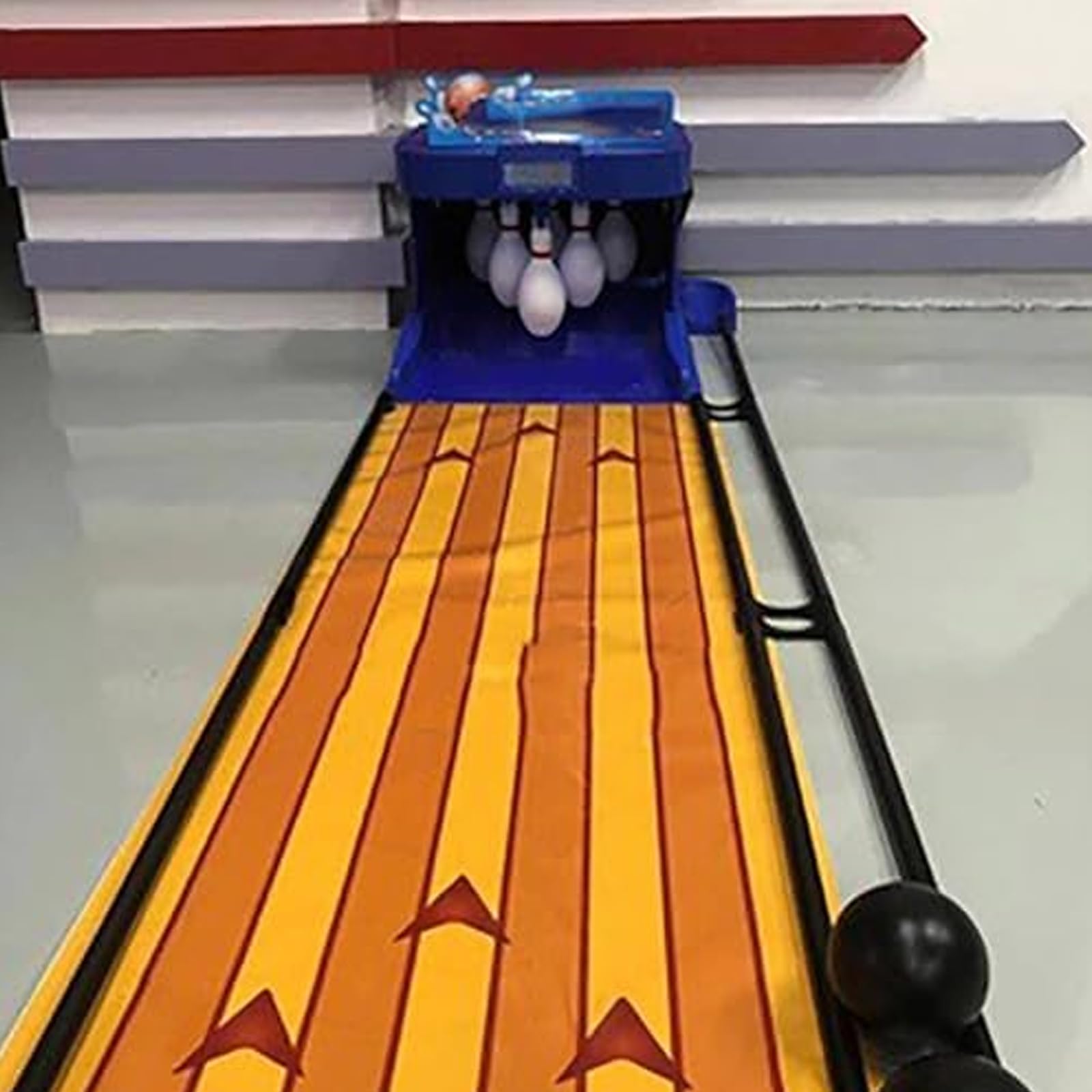 Console di Gioco Elettronica A LED per Bowling - Gioco Sportivo da Interno da 2 M con Ripristino Automatico Ed Effetti Sonori Simulati - Divertente Gioco per Tutta La Famiglia, per Bambini E