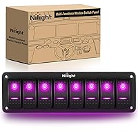 Vista 21 de Nilight Panel de Interruptores Basculantes de 5 Posiciones 5 Pines On Off Toggle Soporte de Aluminio 12V 24V Tablero Pre-Cableado Interruptores