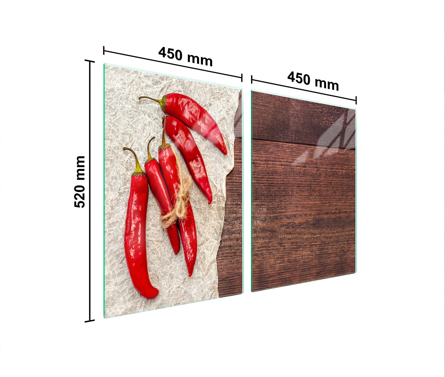 TMK ArtDeko Placa protectora de vitrocerámica 2 x 45 x 52 cm 2 piezas cocina eléctrica universal para inducción protección contra salpicaduras tabla de cortar de vidrio templado, Chile