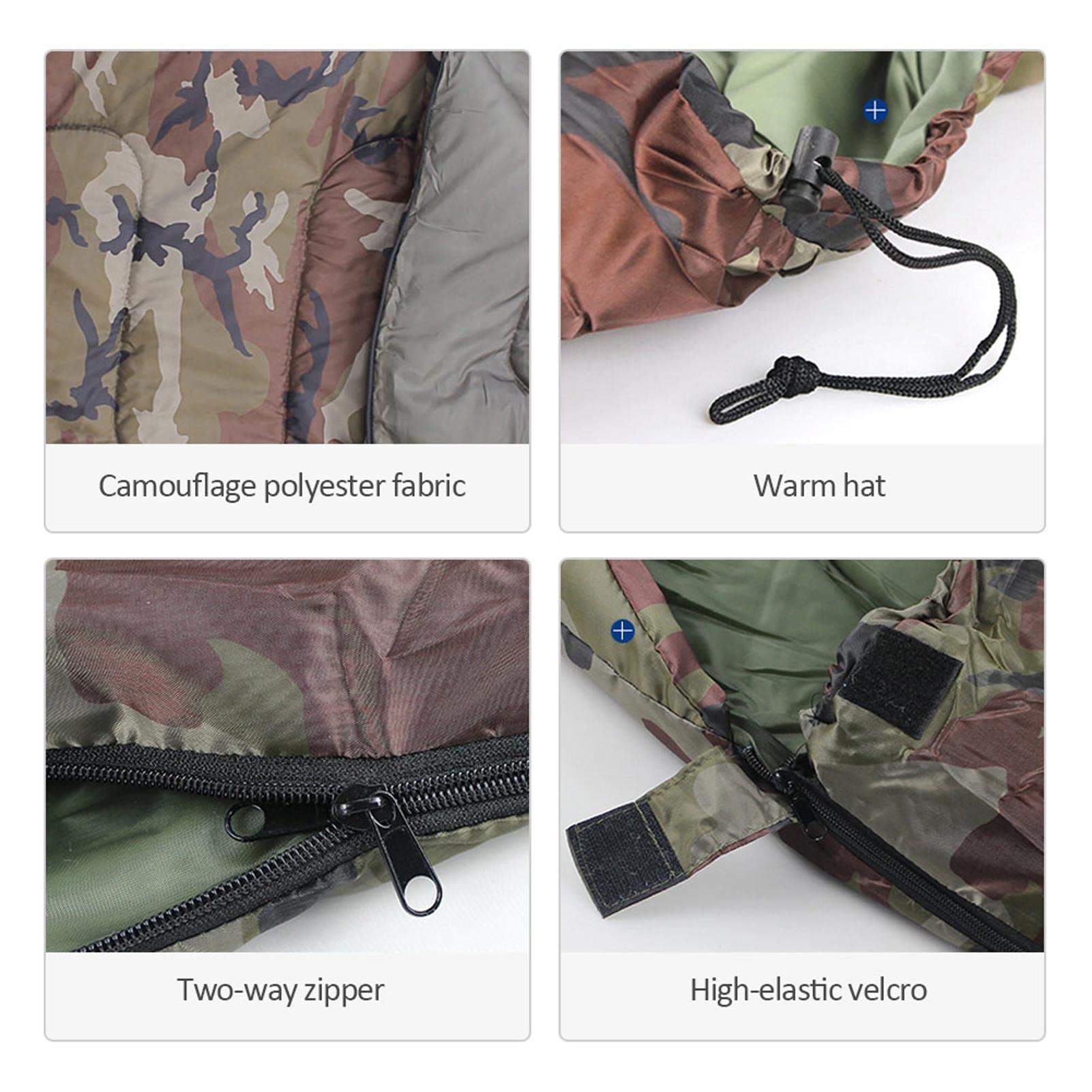 Richolyn 3-Jahreszeiten Schlafsack – Camouflage, 1 Kg, Wasserabweisend, Für 15°C Bis 5°C, Inkl. Augenschutz & Kissen Für Camping Richolyn 3-Jahreszeiten Schlafsack – Camouflage, 1 Kg, Wasserabweisend, Für 15°C Bis 5°C, Inkl. Augenschutz & Kissen Für Camping
