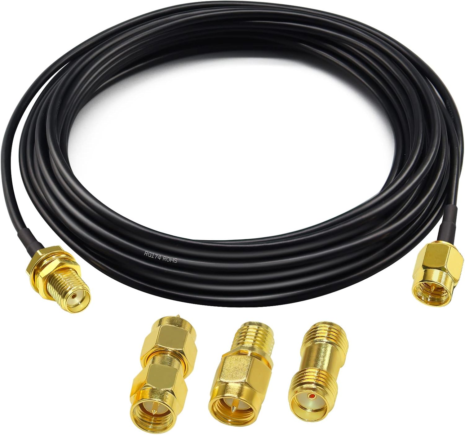 Cable coaxial SMA+ 3 adaptadores SMA