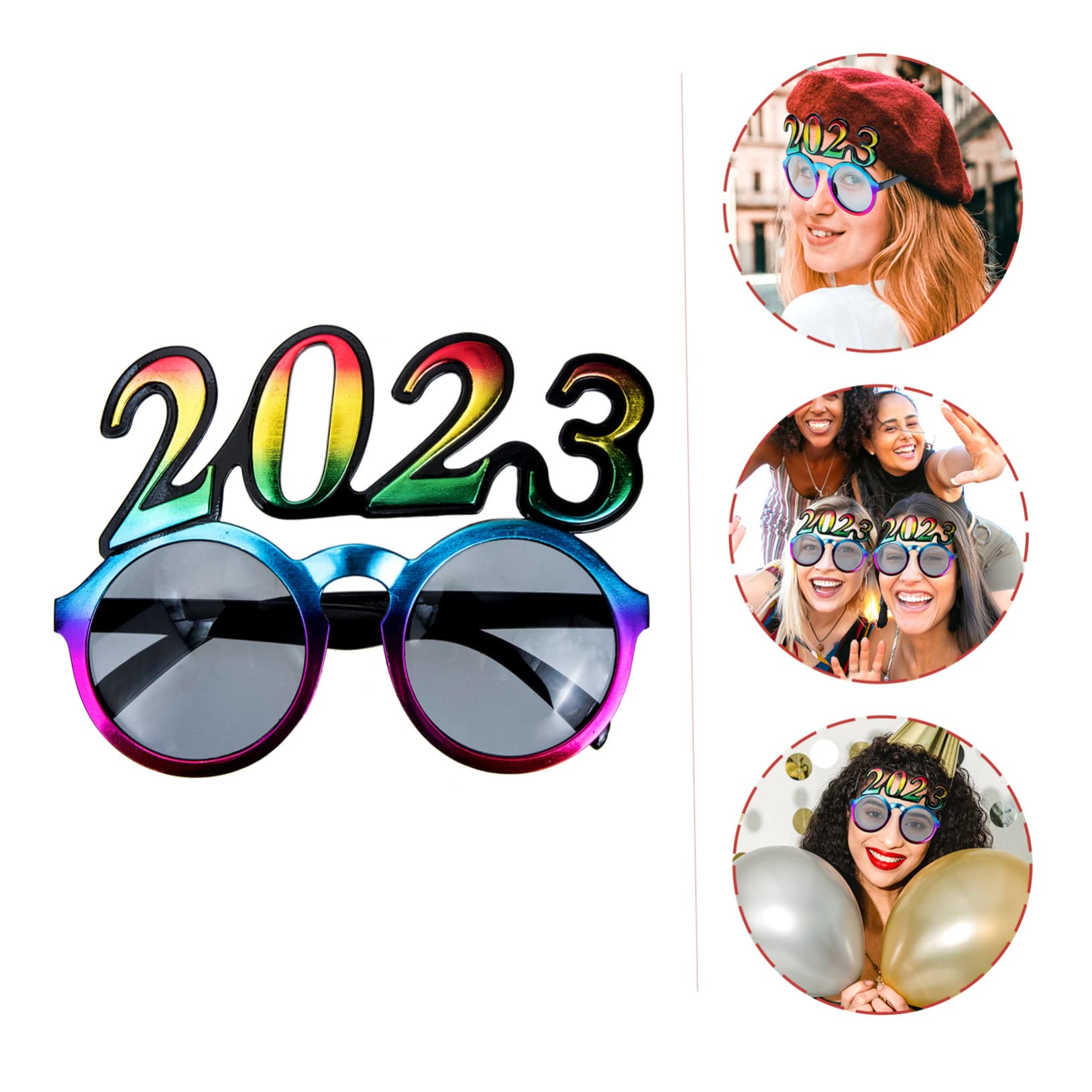 Alipis 1Pair Year Decorative Glasses Novelty Costume Eyeglasses for Printed Year's Eve Glasses for Adults and Fun Party Favor