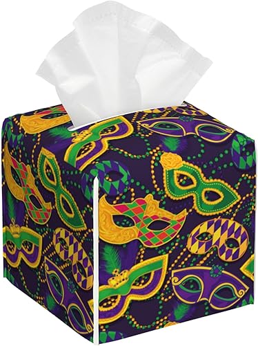 Miniatura 20 de Cubierta de caja de pañuelos cuadrada, soporte de caja de pañuelos de cuero con hierbas y flores silvestres, organizador decorativo para baño,